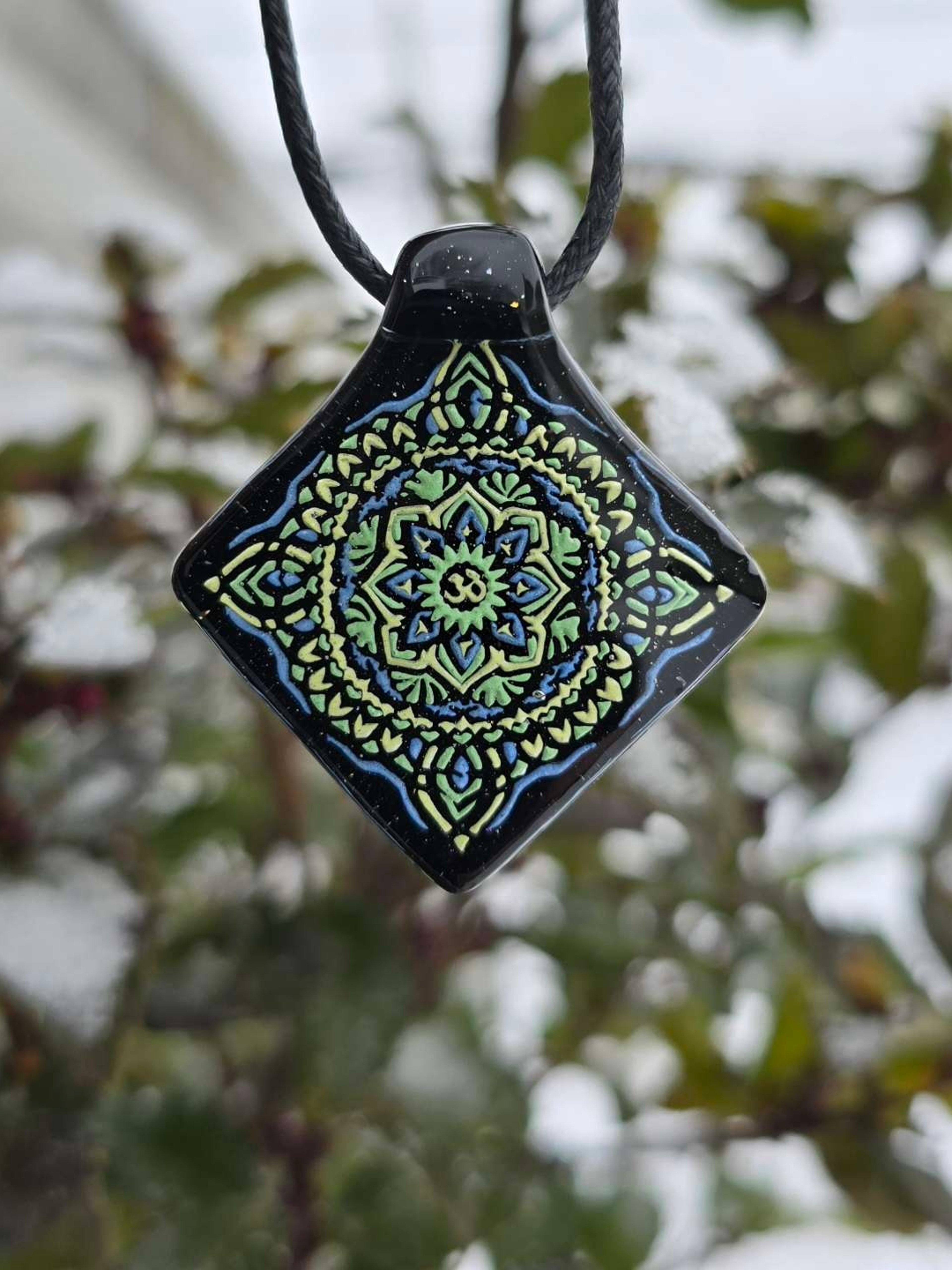 Preview pic of Square Mandala Layered Glow Pendant