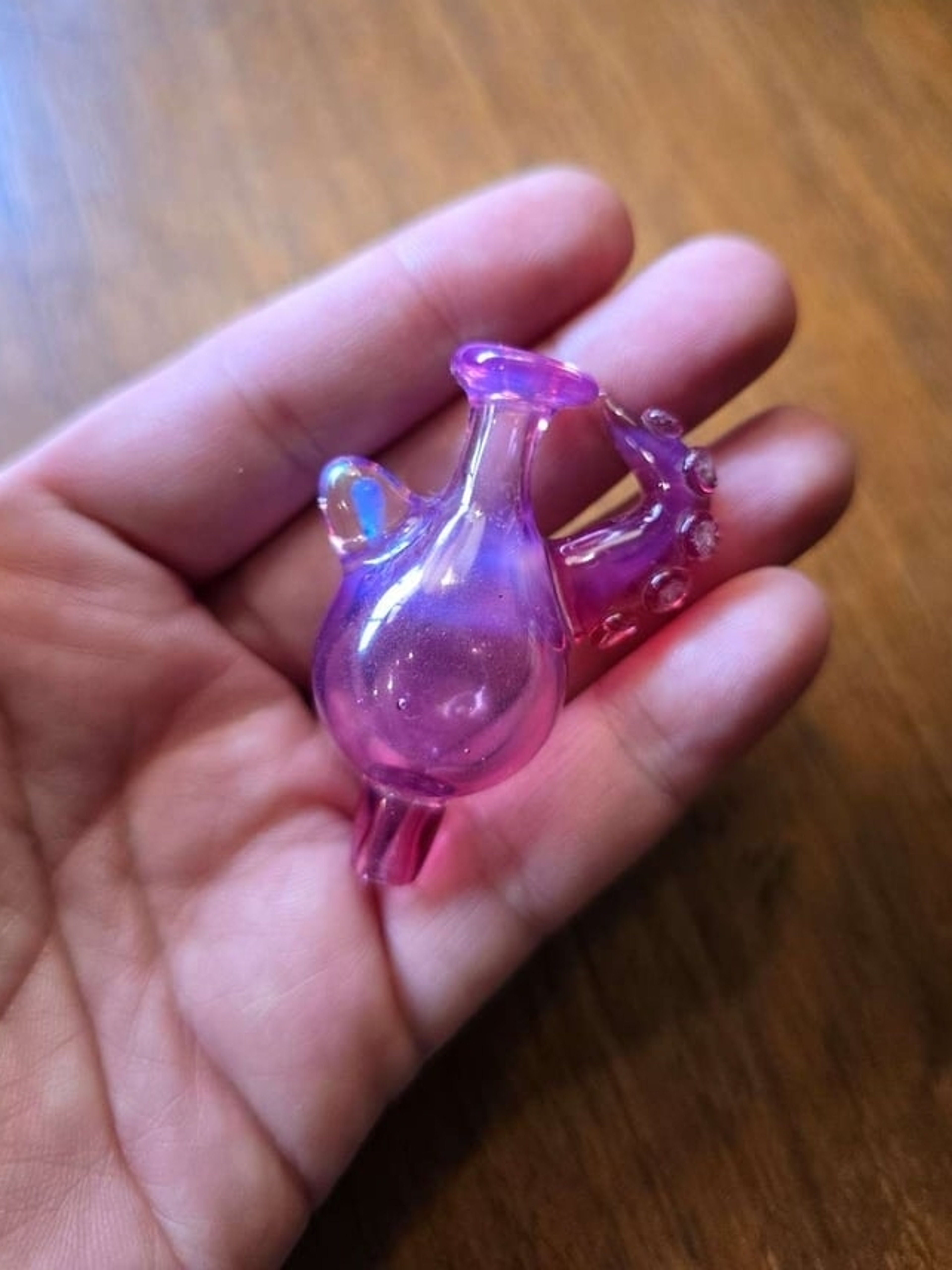 Wildfire Glass Telemagenta Tentacle Bubble Cap with Opal image 0