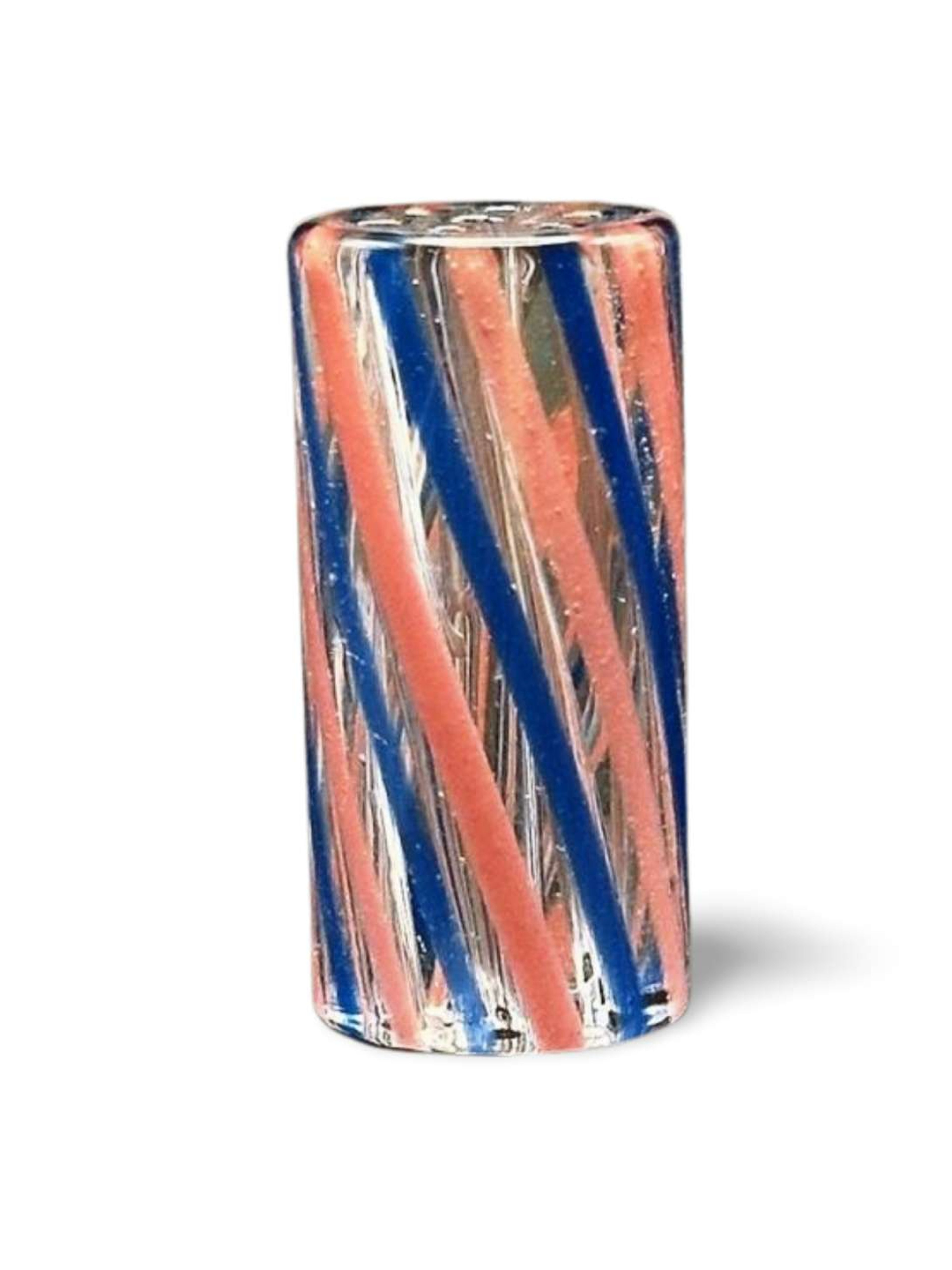 Preview pic of Spiral Glass tips Blue Purple Spiral Joint Rolling Tips Large