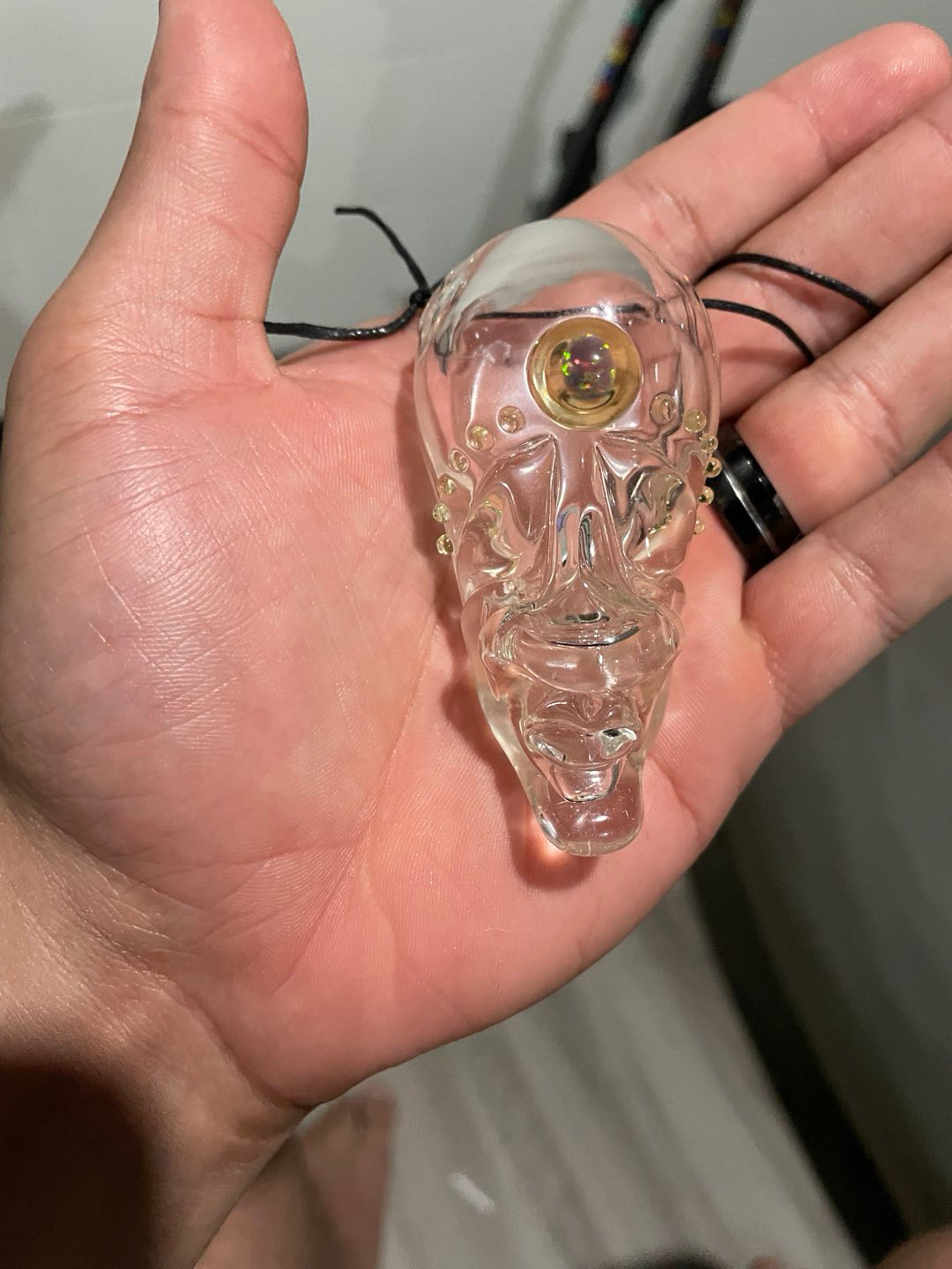 Preview pic of Bishop Glass Large Format Head Pendant in Lucy and Nova