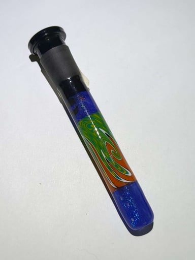 Preview pic of Green and Orange Wig-Wag w/Purple Dichro Downstem