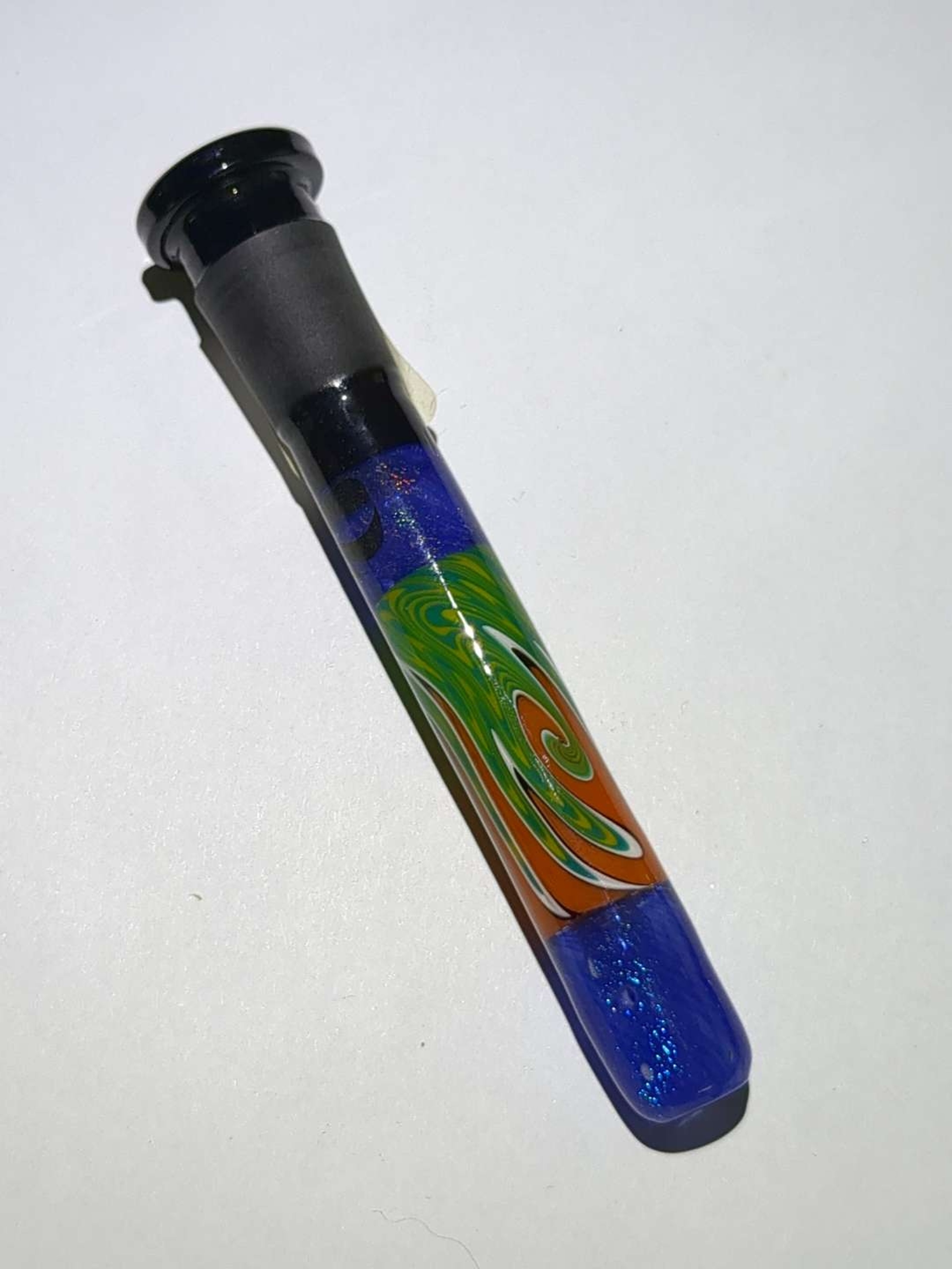 Green and Orange Wig-Wag w/Purple Dichro Downstem image 0