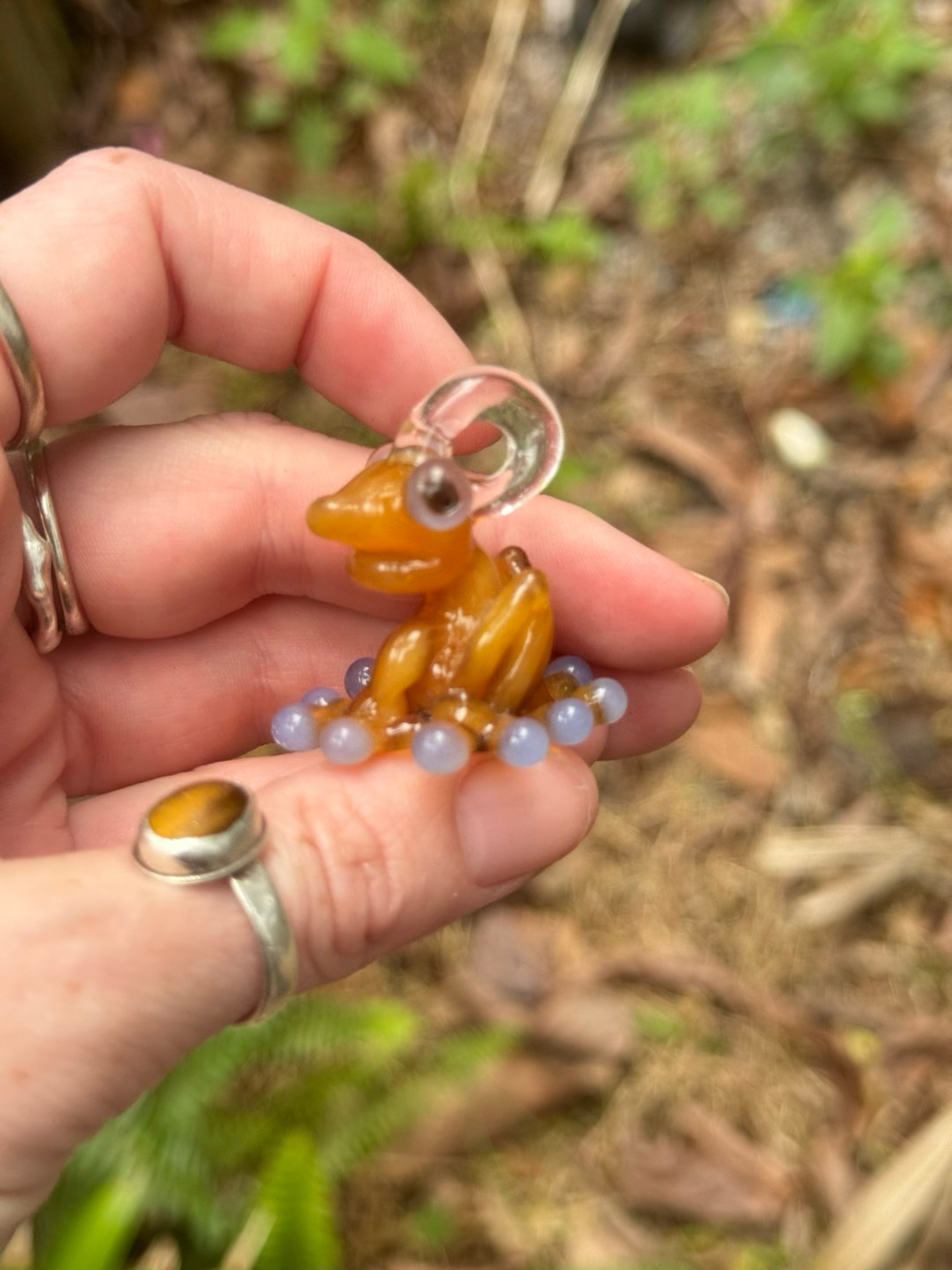 Honey yellow- frog pedant image 0