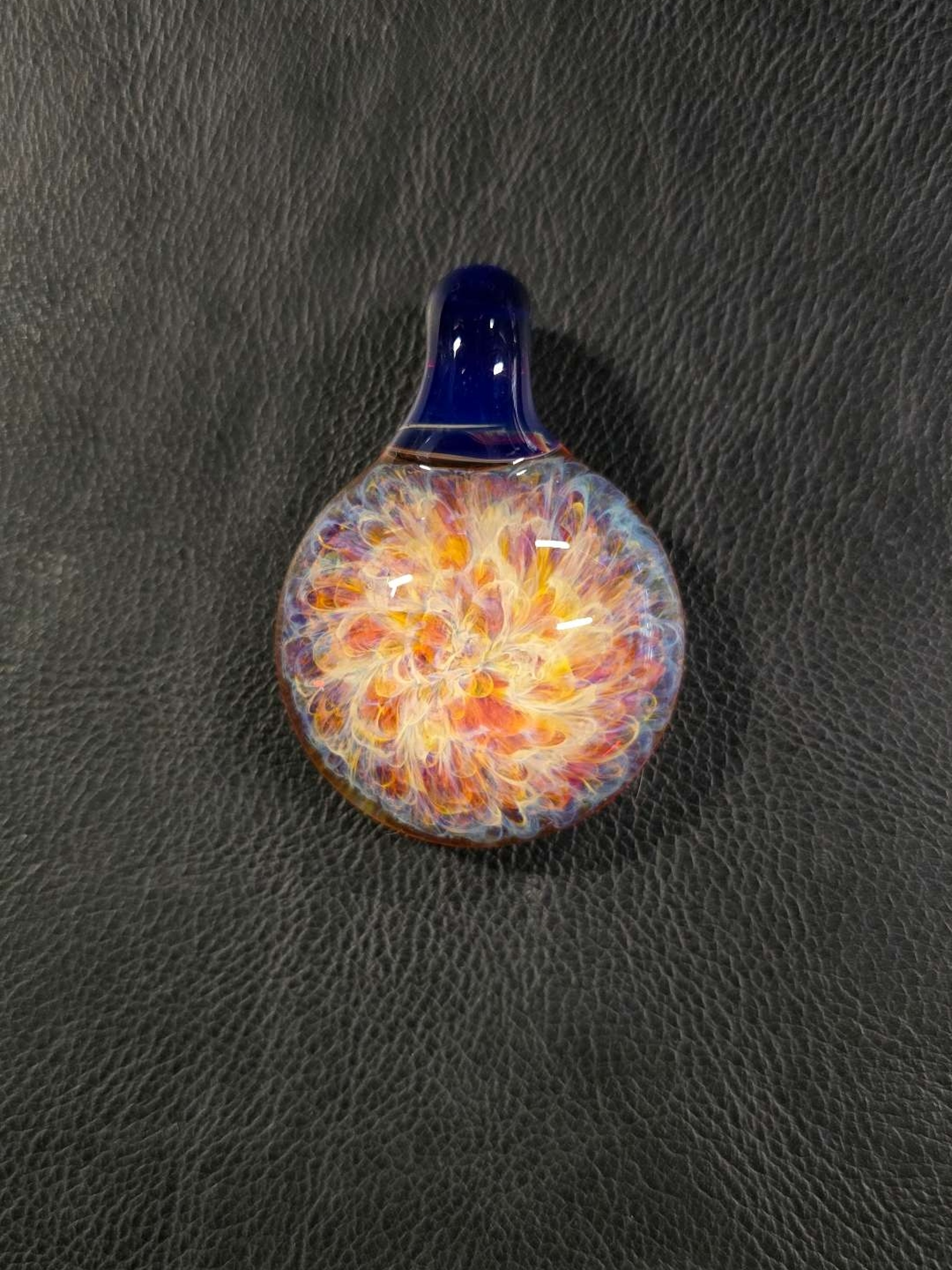 Amber Purple Frit Pendant #1 image 0
