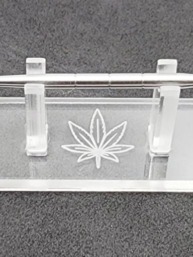 Preview pic of Plastic Dab Tool Stand: Flower Engraving, Made in USA