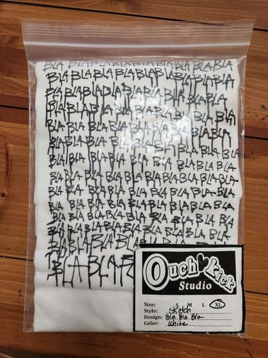Preview pic of Ouchkick ZP Sketch Bla Bla Bla T-shirt XL White
