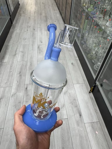 Preview pic of Mk glass cappuccino cup rig blue