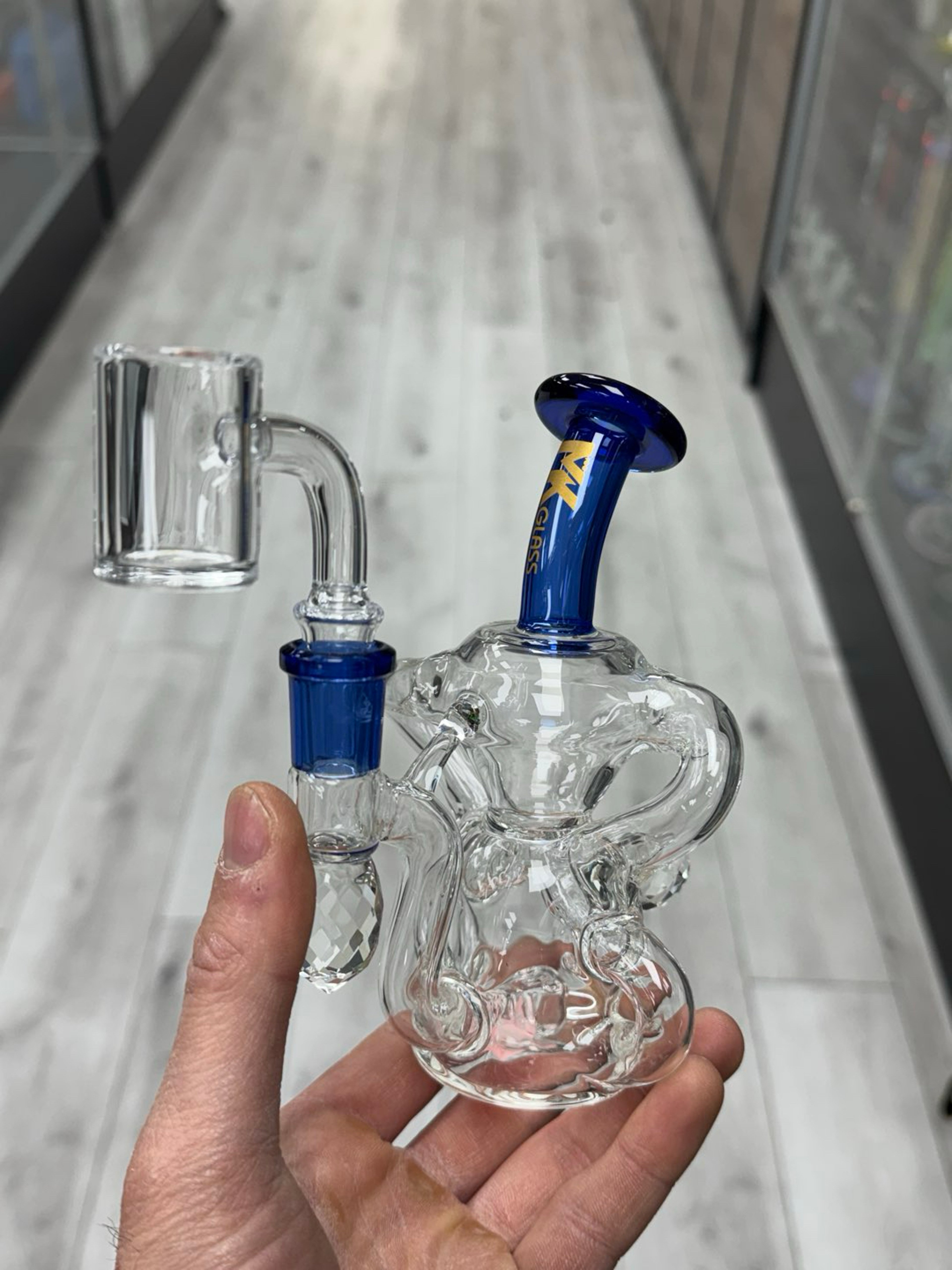 Mk glass diamond dual uptake recycler blue image 0