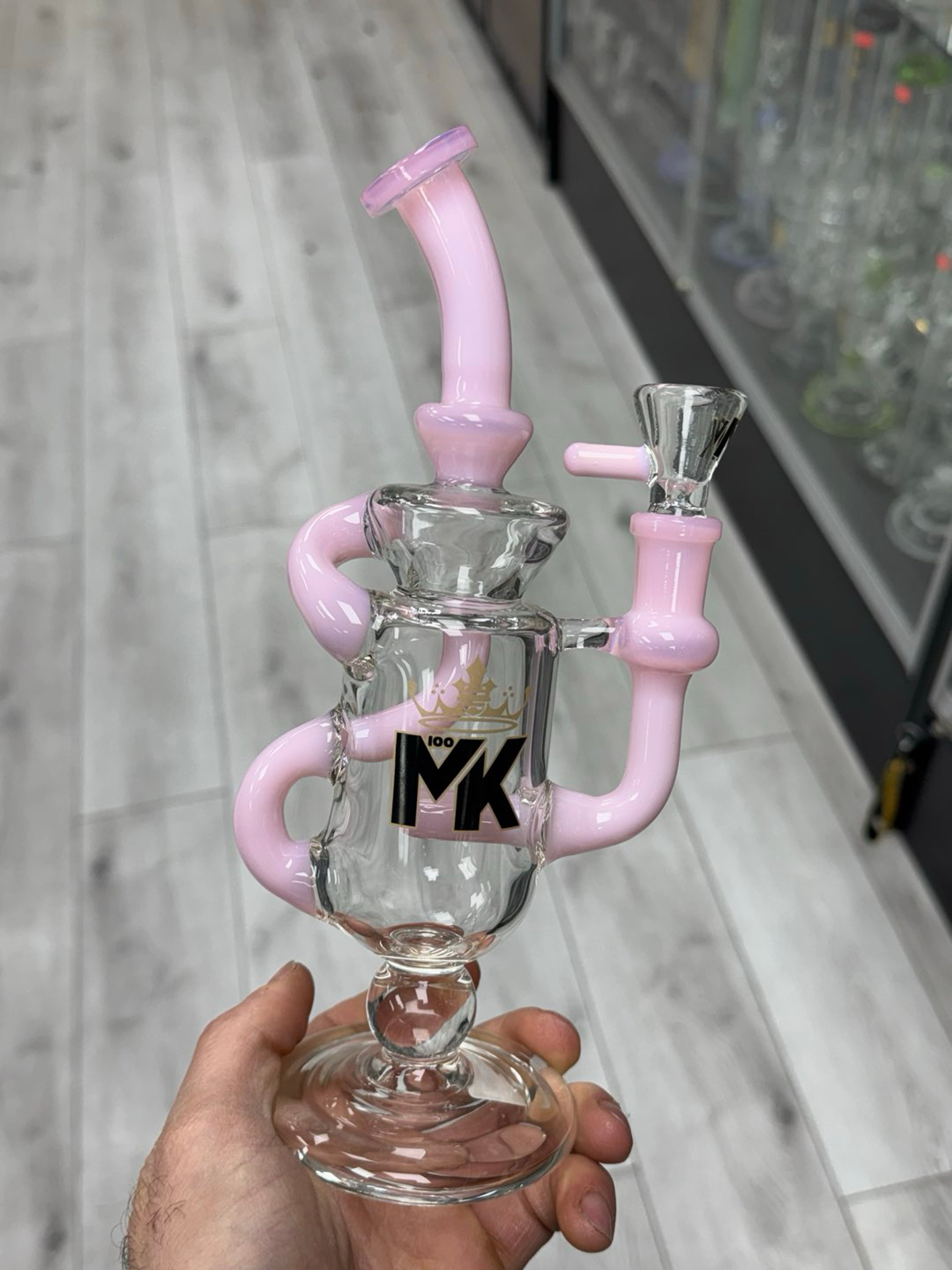 Mk glass pink recycler image 0