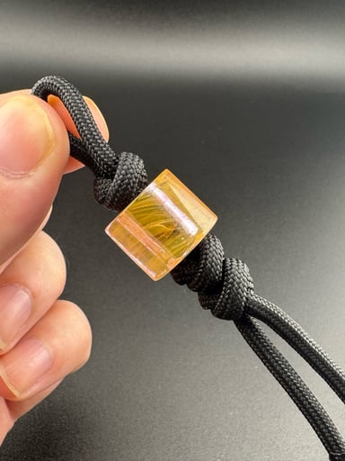 Preview pic of Fume Foldover bead with knot lanyard.