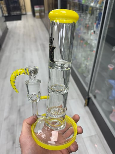 Preview pic of Mk glass 10” double perc tube yellow
