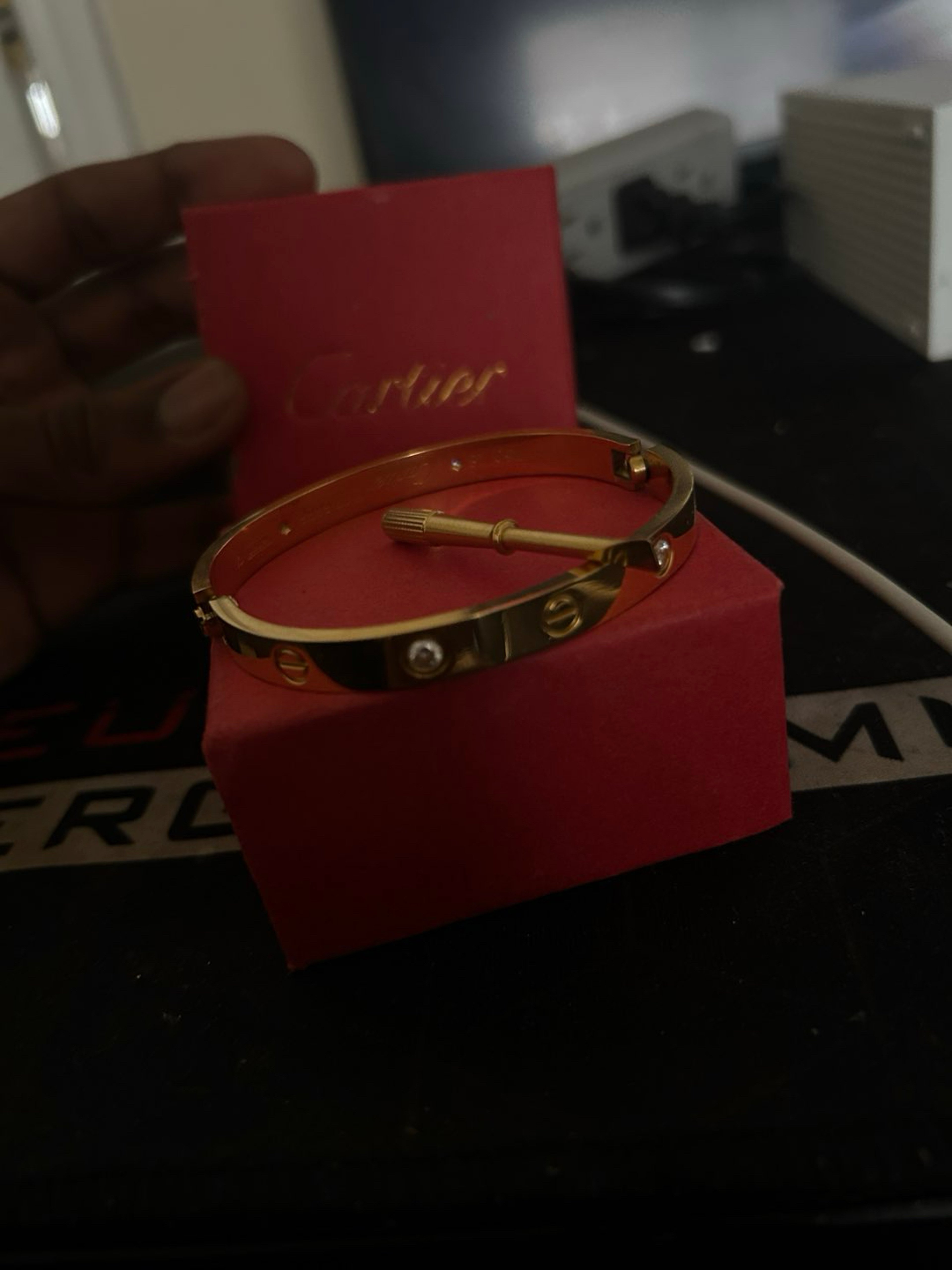 Not glass but 18k gold Cartier bracelet image 0