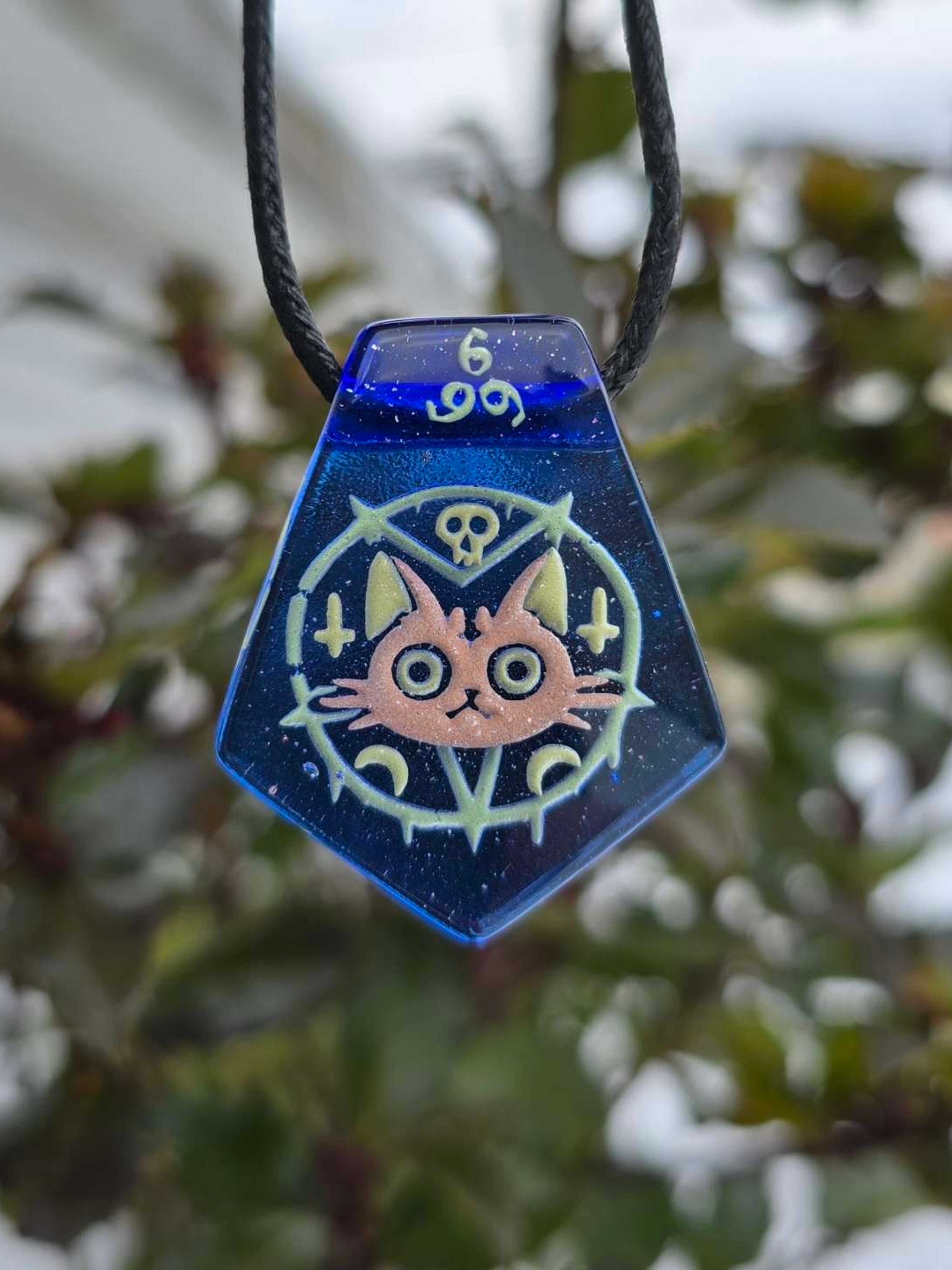 Preview pic of Lucipurrr Cute Satanic Cat Layered Glow Pendant