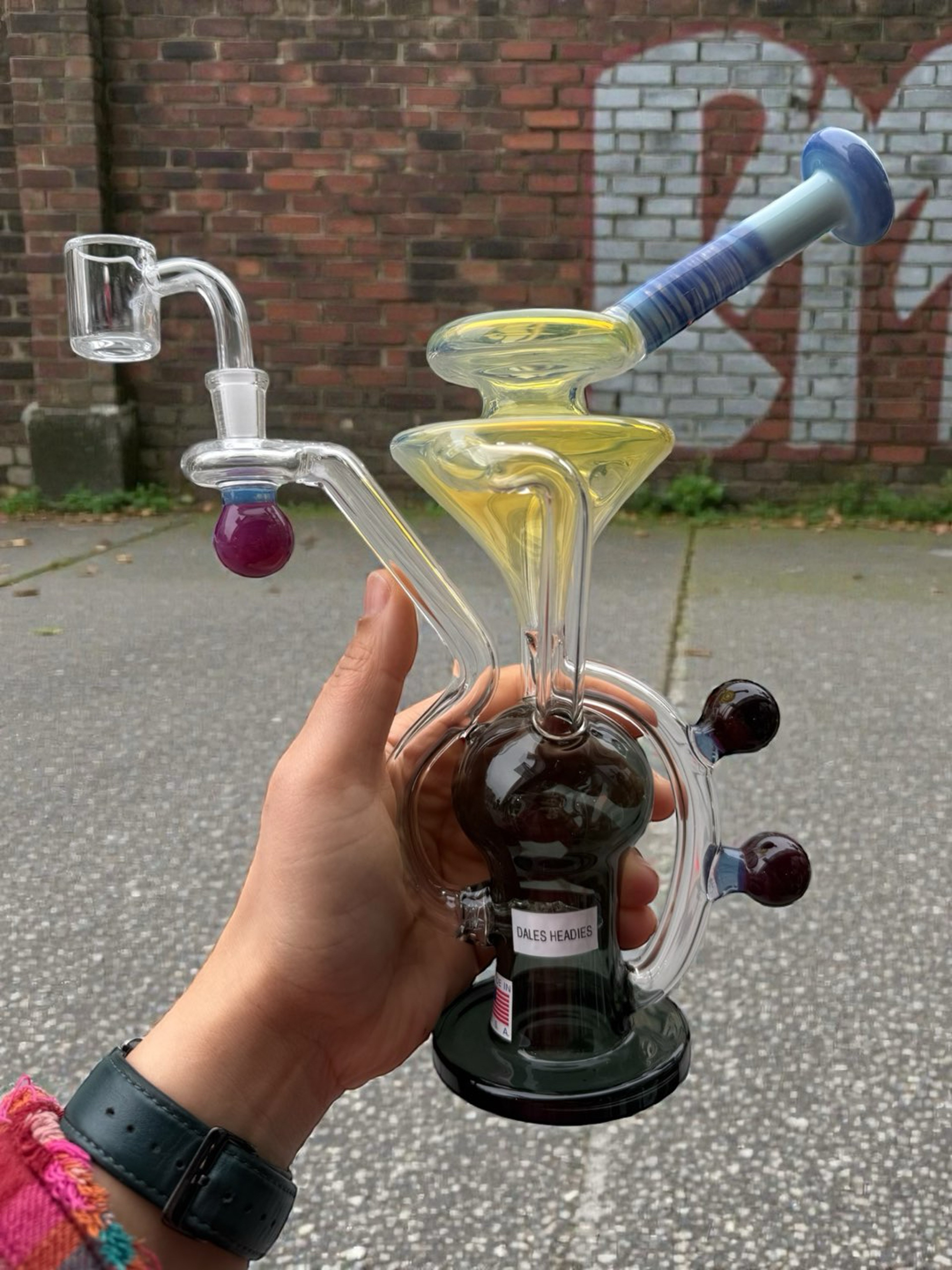 10” .9999 Silver Fumed Dual Uptake Recycler #1 By Dales Headies image 0