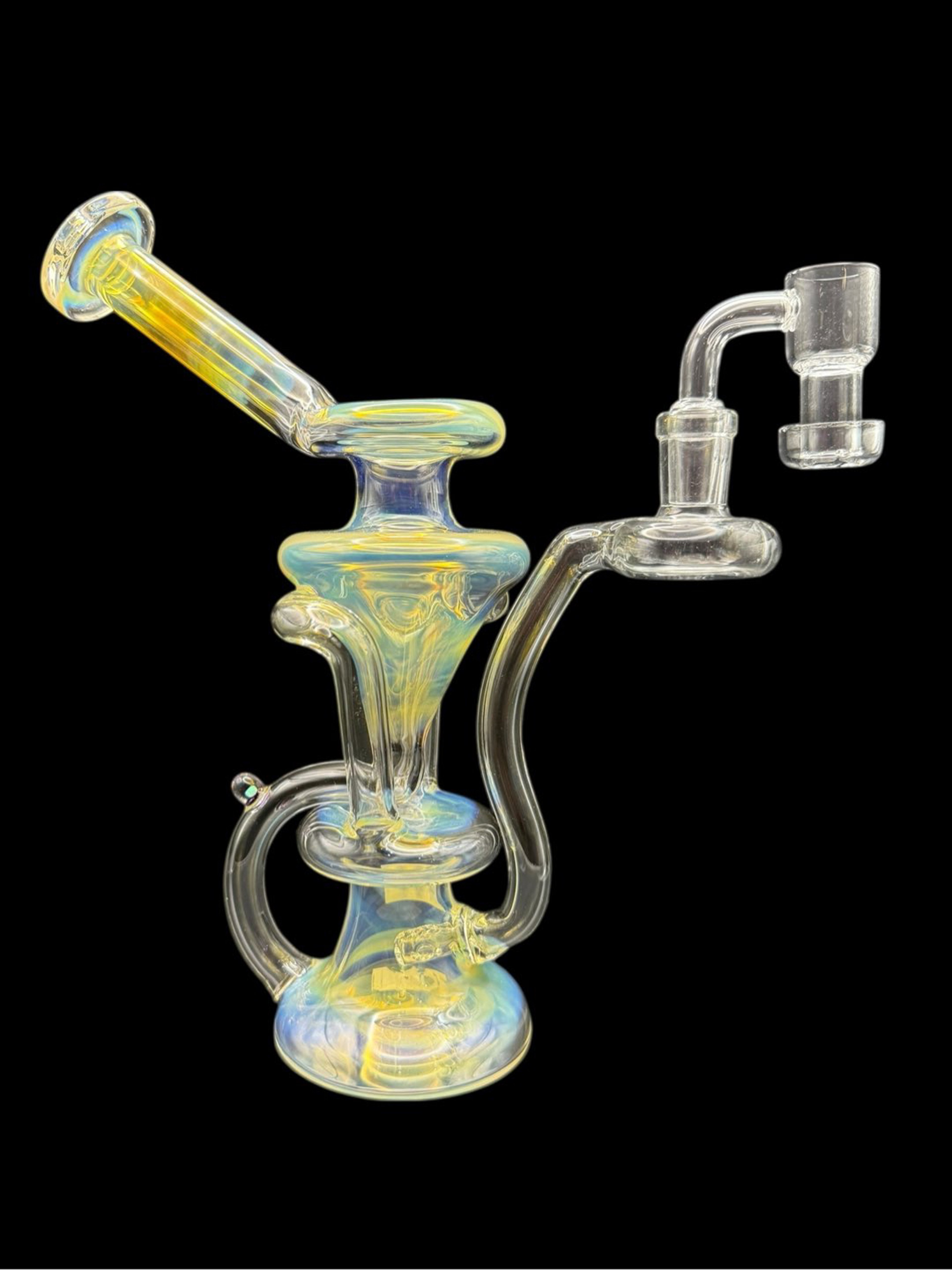 10” .9999 Silver Fumed Duel Uptake Floating Recycler with Opal #8 By Dales Headies image 0
