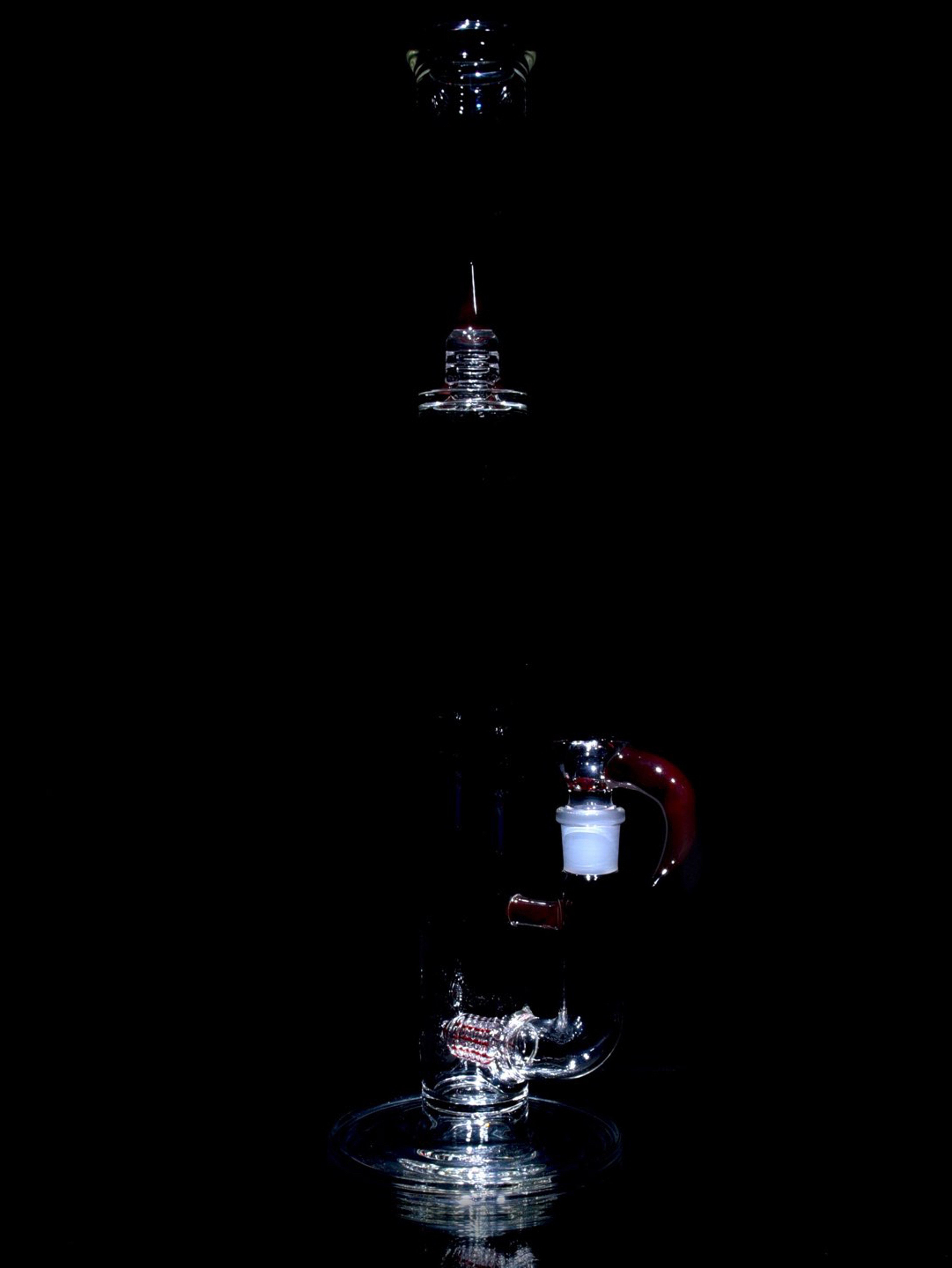 Preview pic of Kenta Kito - Accented 44mm 360° Grid Stemline Straight Tube w/ 4-hole Horned Slide - Dragon's Blood - 18mm Female