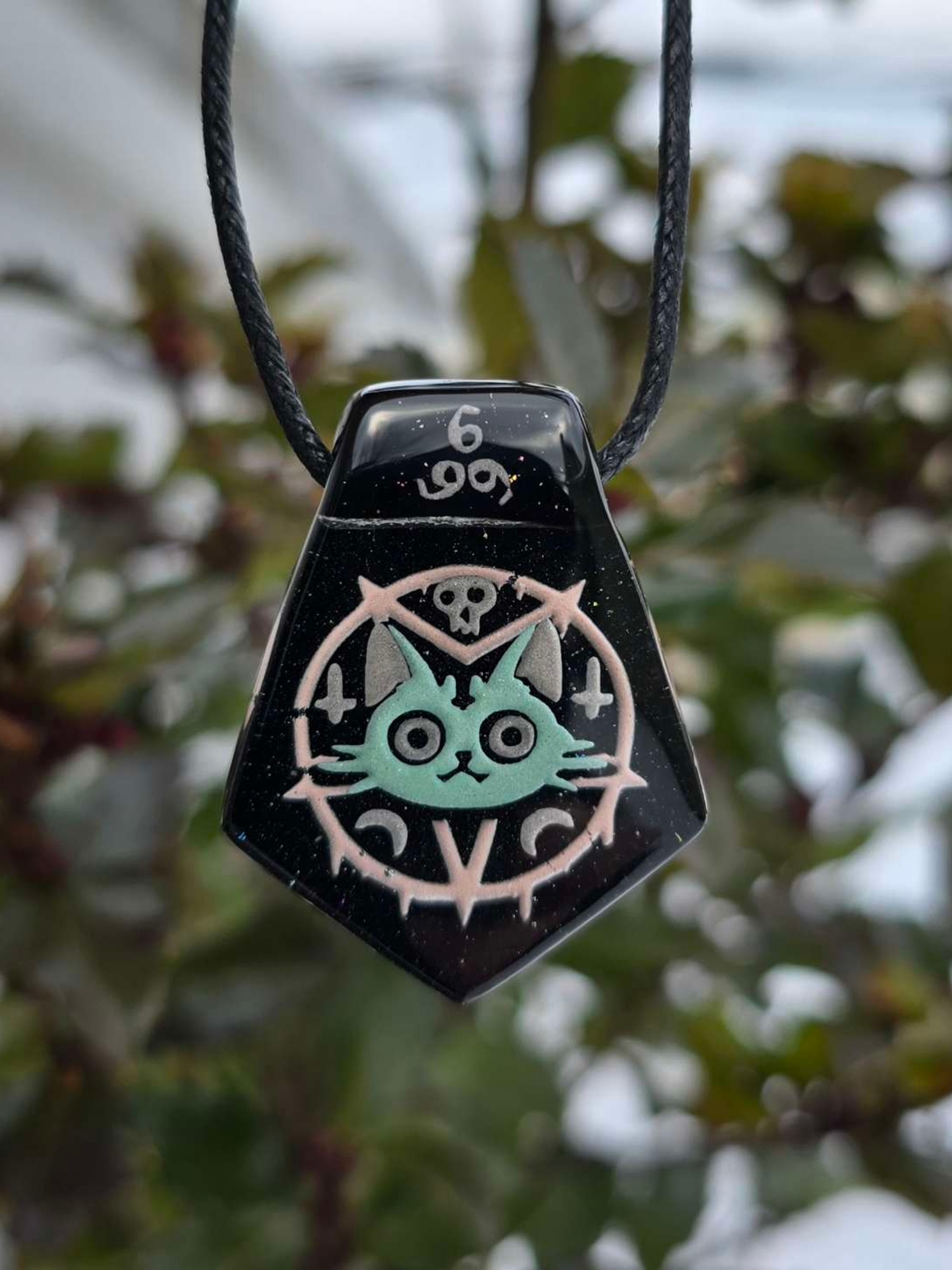 Preview pic of Lucipurrr Cute Satanic Cat Layered Glow Pendant