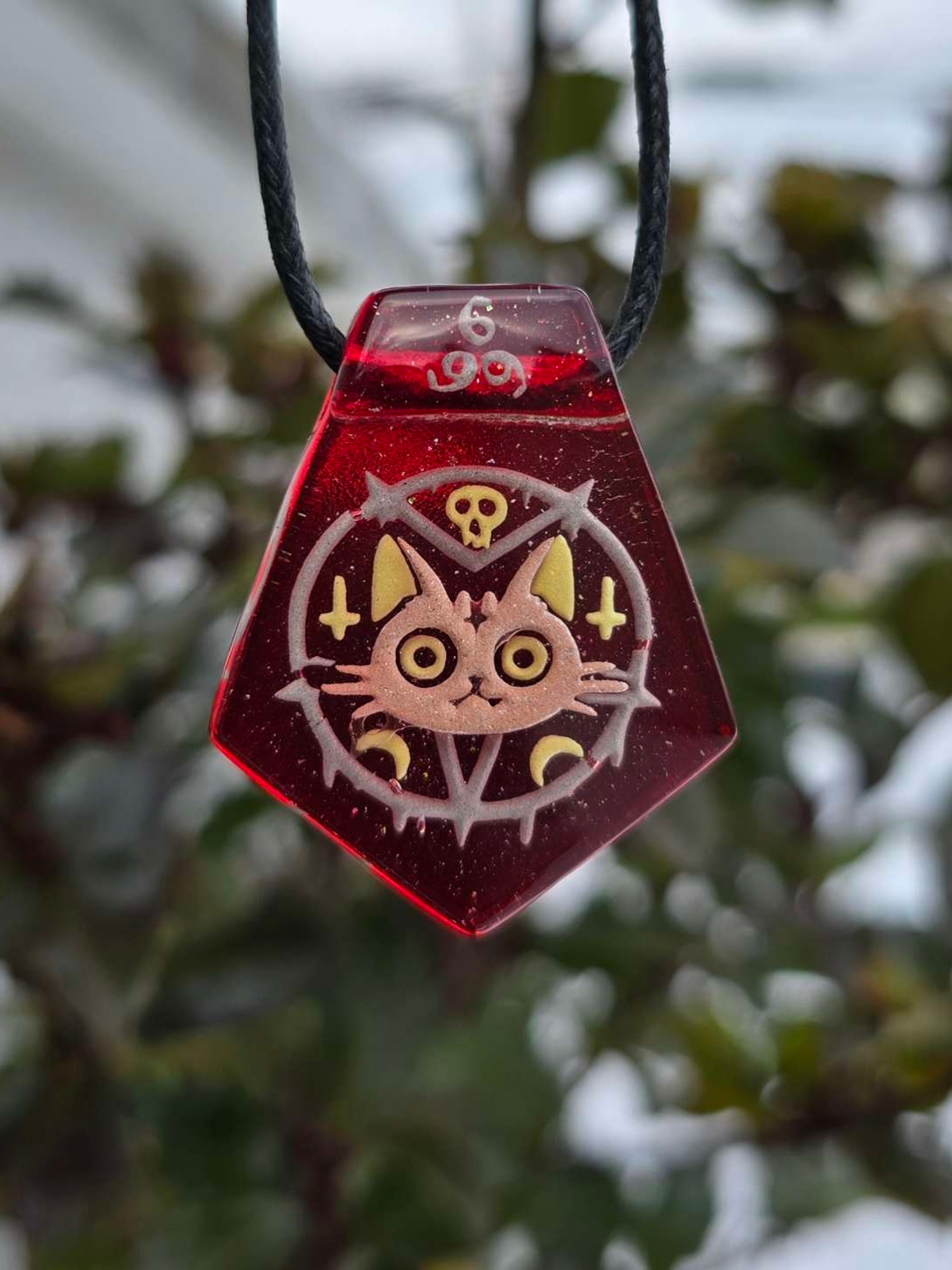 Preview pic of Lucipurrr Cute Satanic Cat Layered Glow Pendant