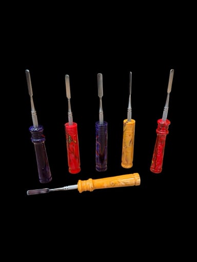 Preview pic of 6-6.25” Flat Spatula dab Tool with Sturdy Resin Handle