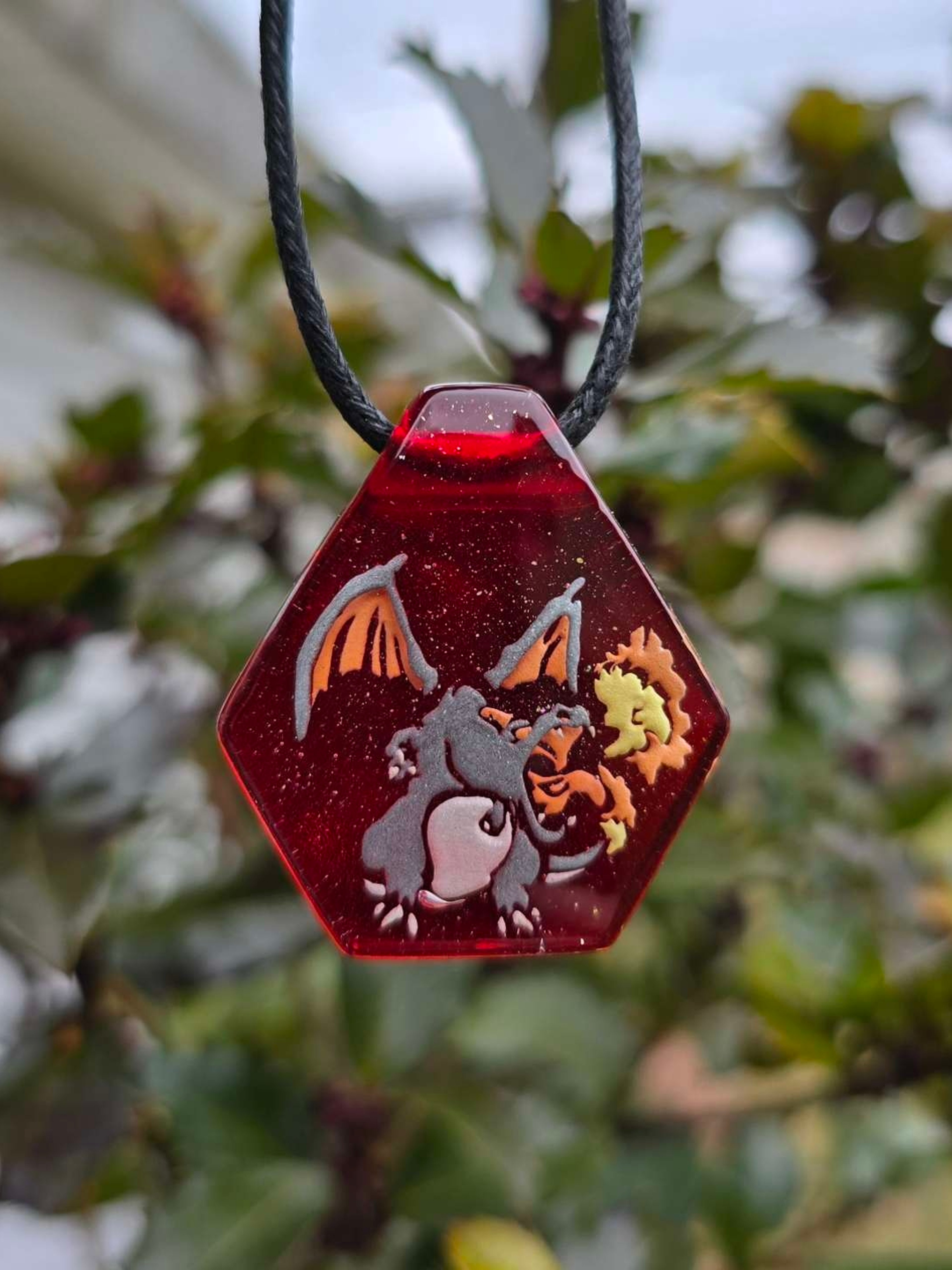 Preview pic of Shiny Charizard Layered Glow Pendant