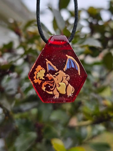 Preview pic of Charizard Pokemon Layered Glow Pendant