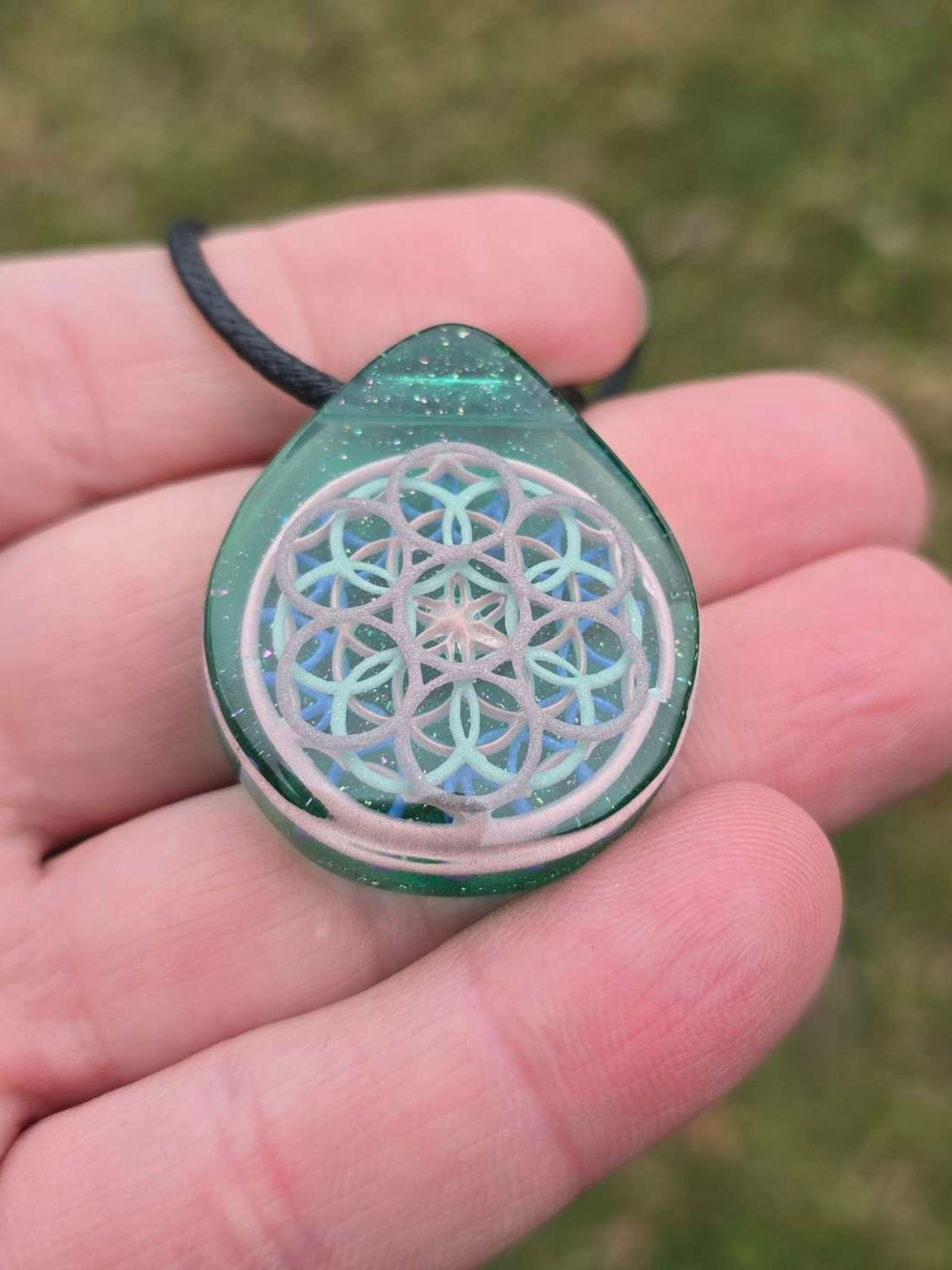 Flower of Life Layered Glow Pendant image 0