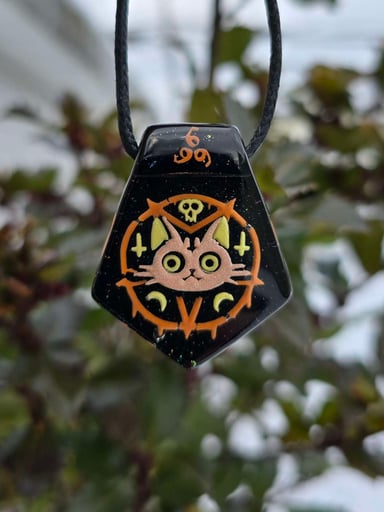 Preview pic of Lucipurrr Cute Cat Layered Glow Pendant