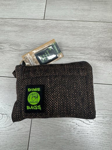 Preview pic of Dime bag padded pouch 8” brown