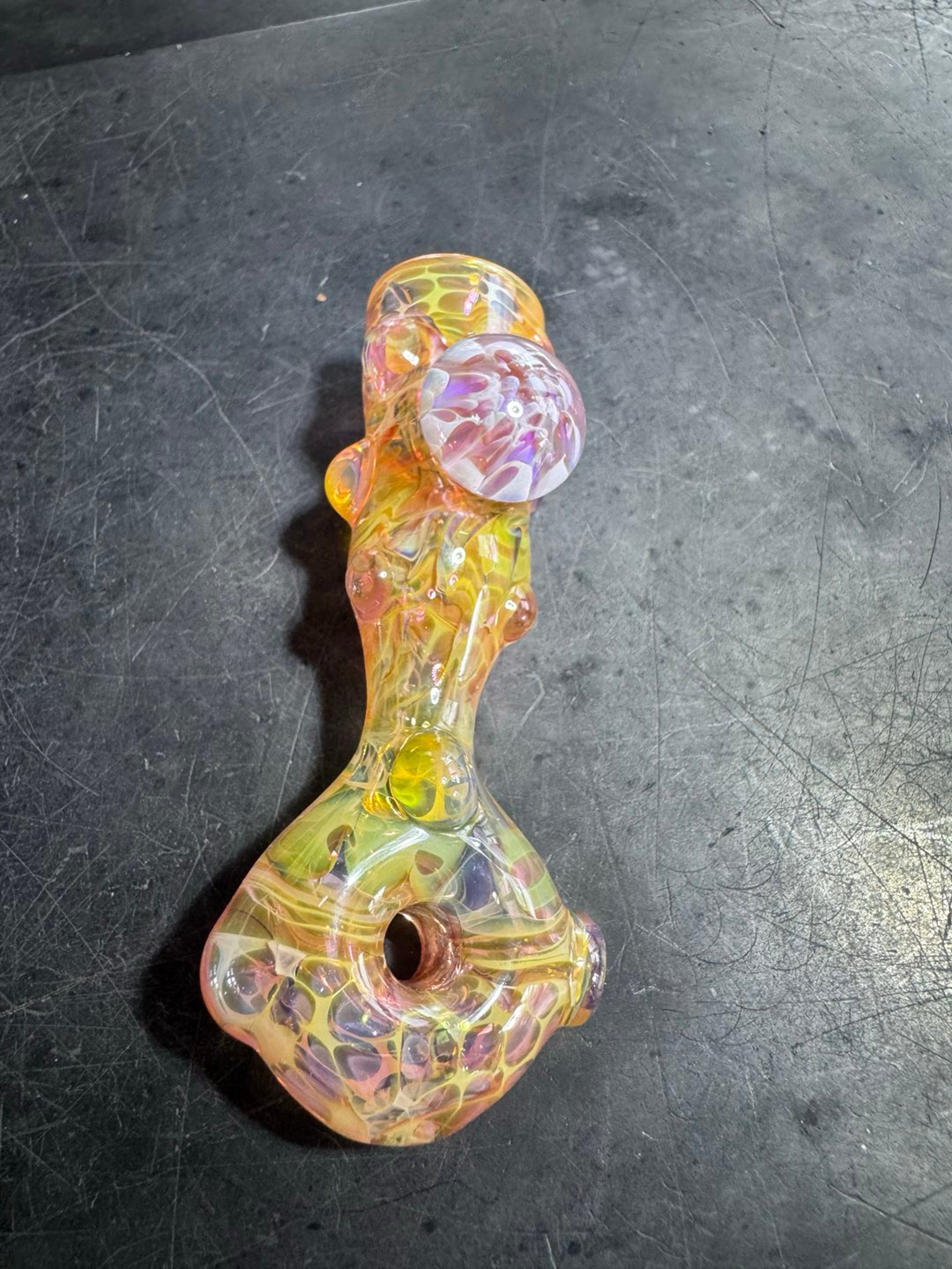 Preview pic of 1 hitter chillum silver/gold fume