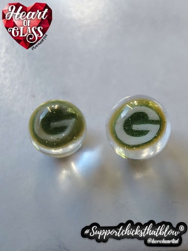 Preview pic of Greenbay packers Murrine pearl set 💚 🧀