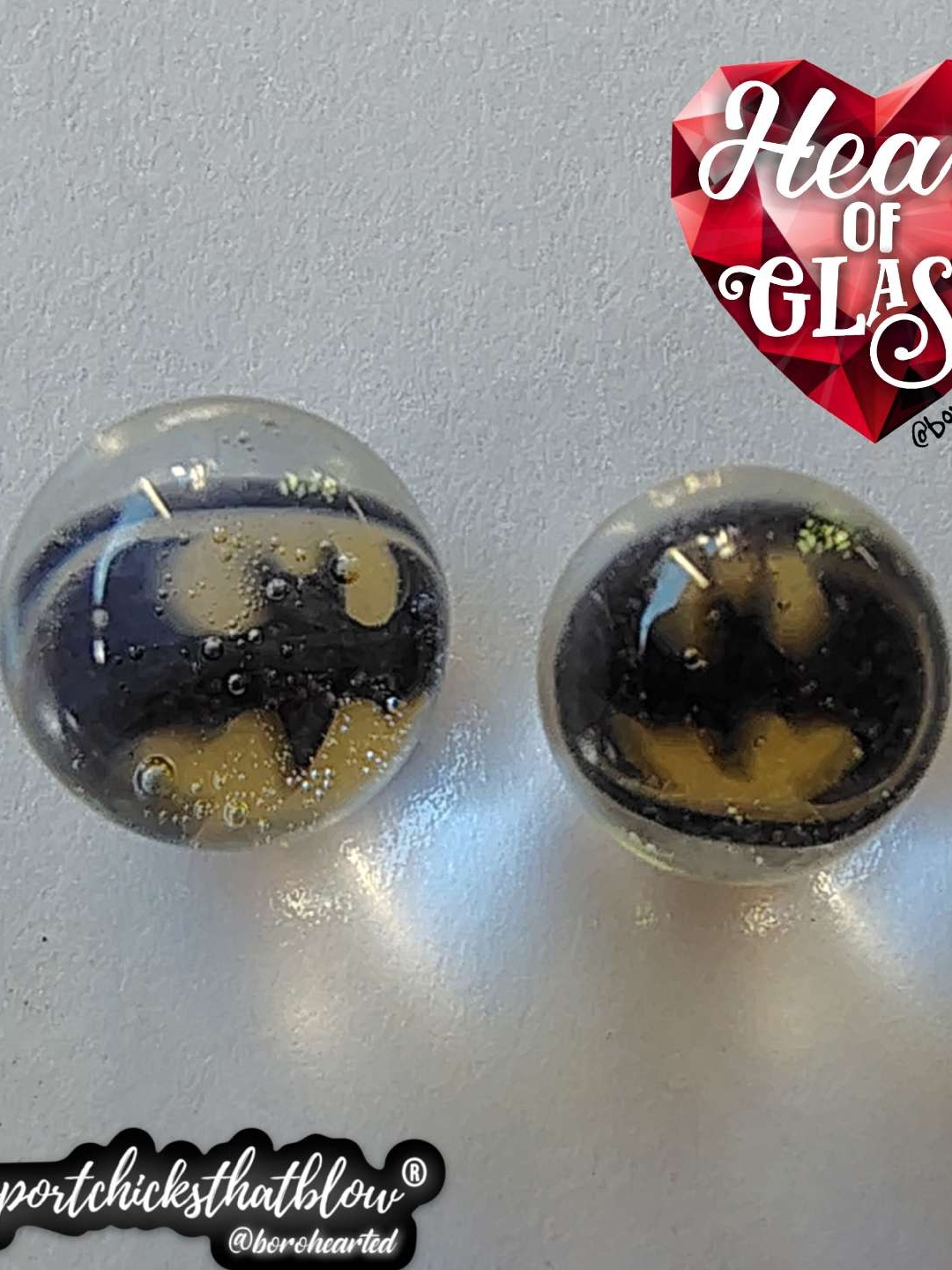Batman Murrine pearl set by Heart of Glass image 0