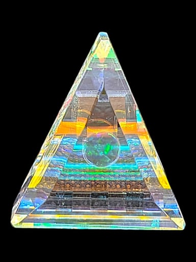 Preview pic of Boro Barto Dichroic Glass Triangle Pendant