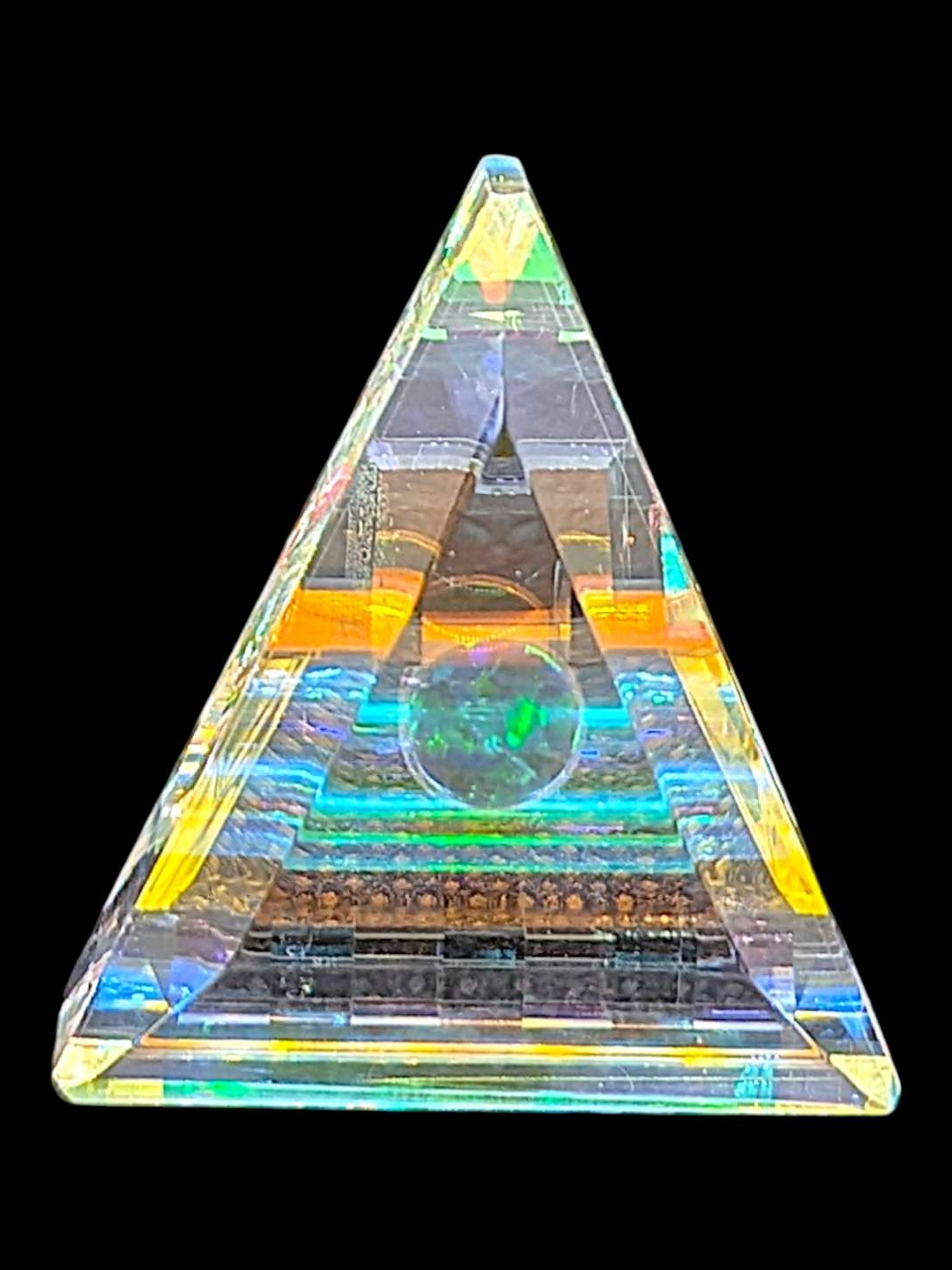 Boro Barto Dichroic Glass Triangle Pendant image 0