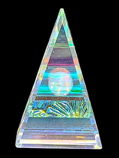 Preview pic of Boro Barto Dichroic Glass Triangle Pendant