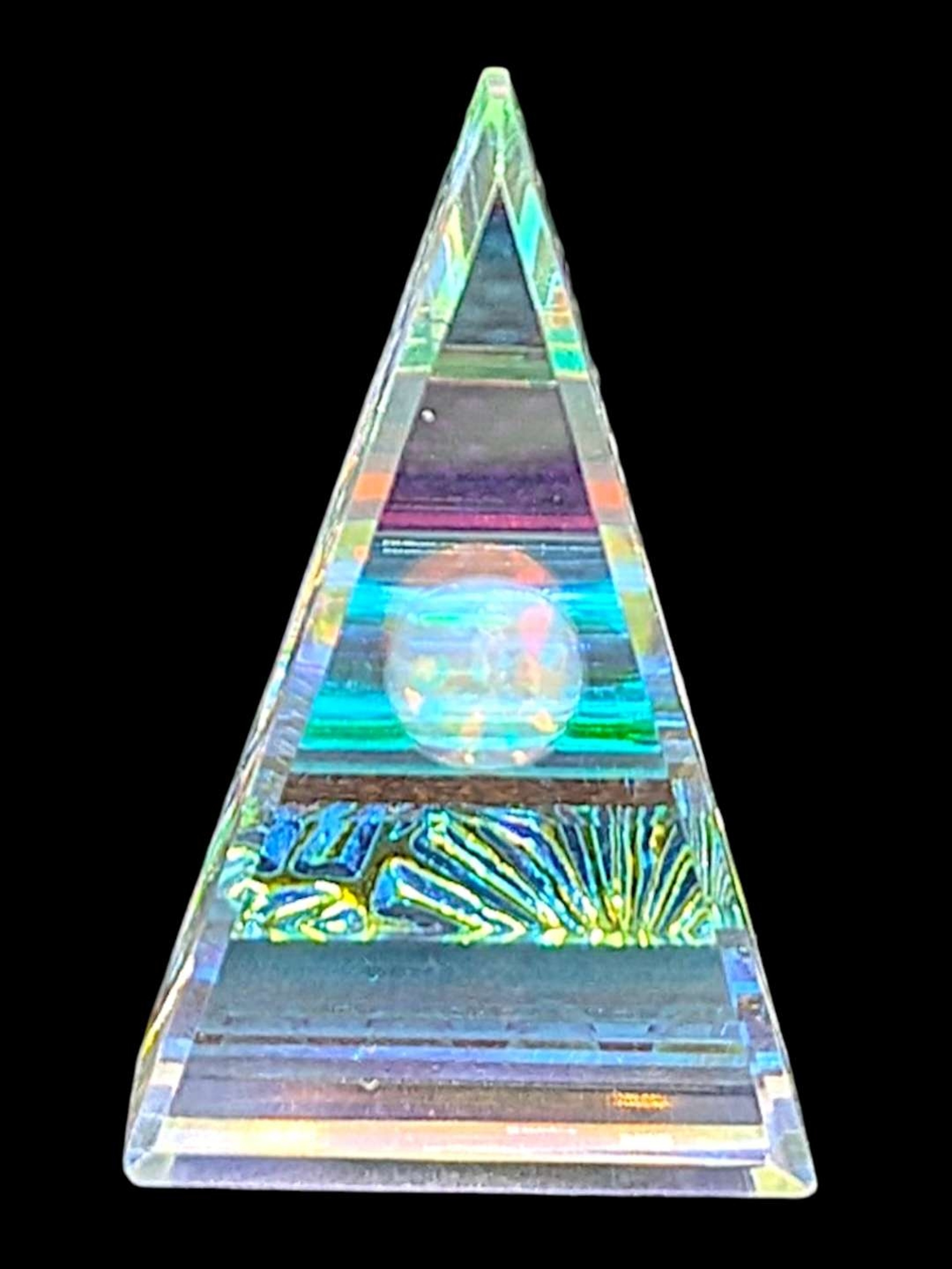 Boro Barto Dichroic Glass Triangle Pendant image 0