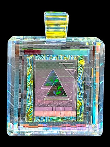Preview pic of Boro Barto Dichroic Glass Rectangle Pendant