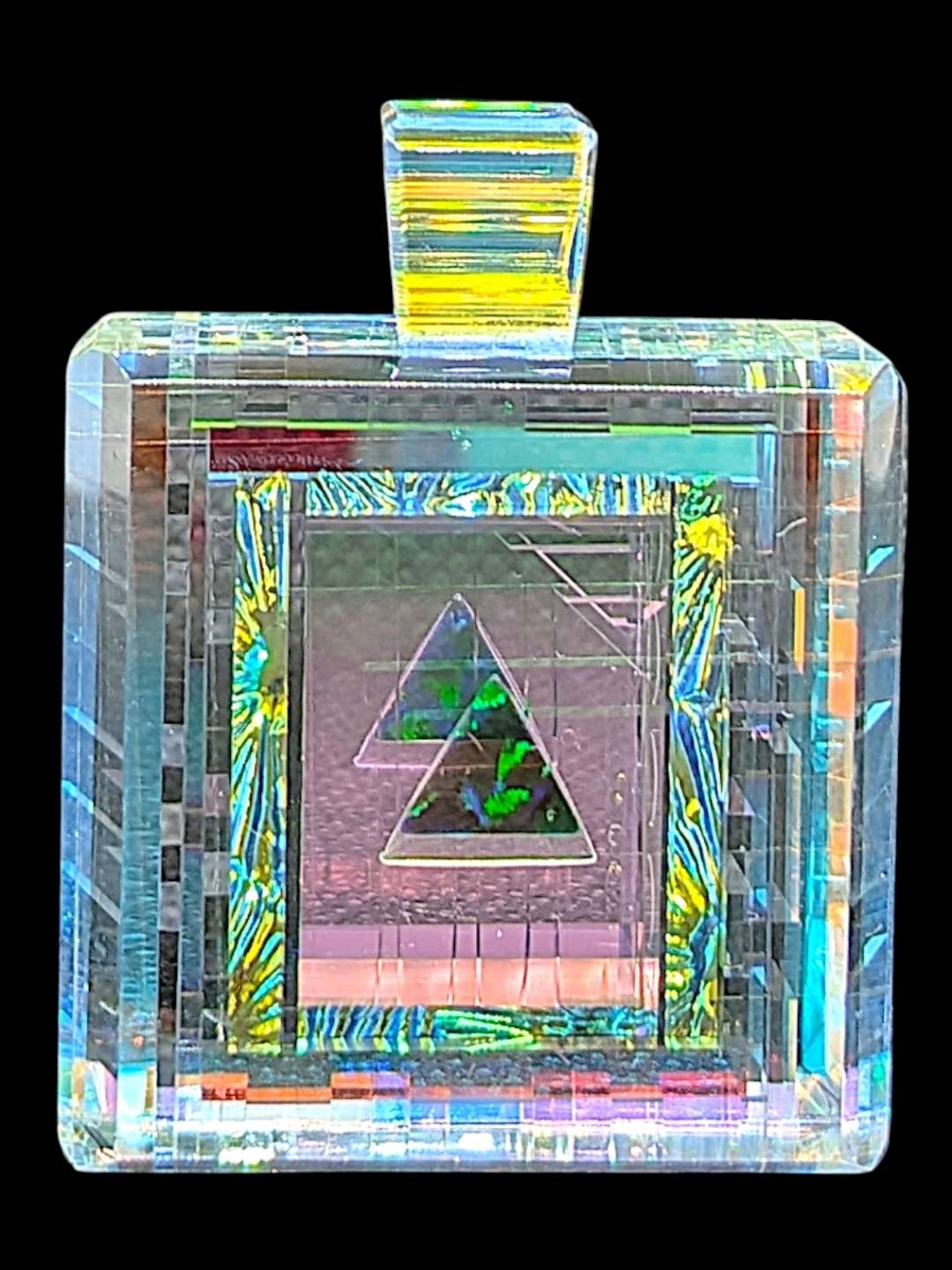 Boro Barto Dichroic Glass Rectangle Pendant image 0