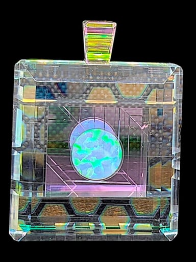 Preview pic of Boro Barto Dichroic Glass Square Pendant