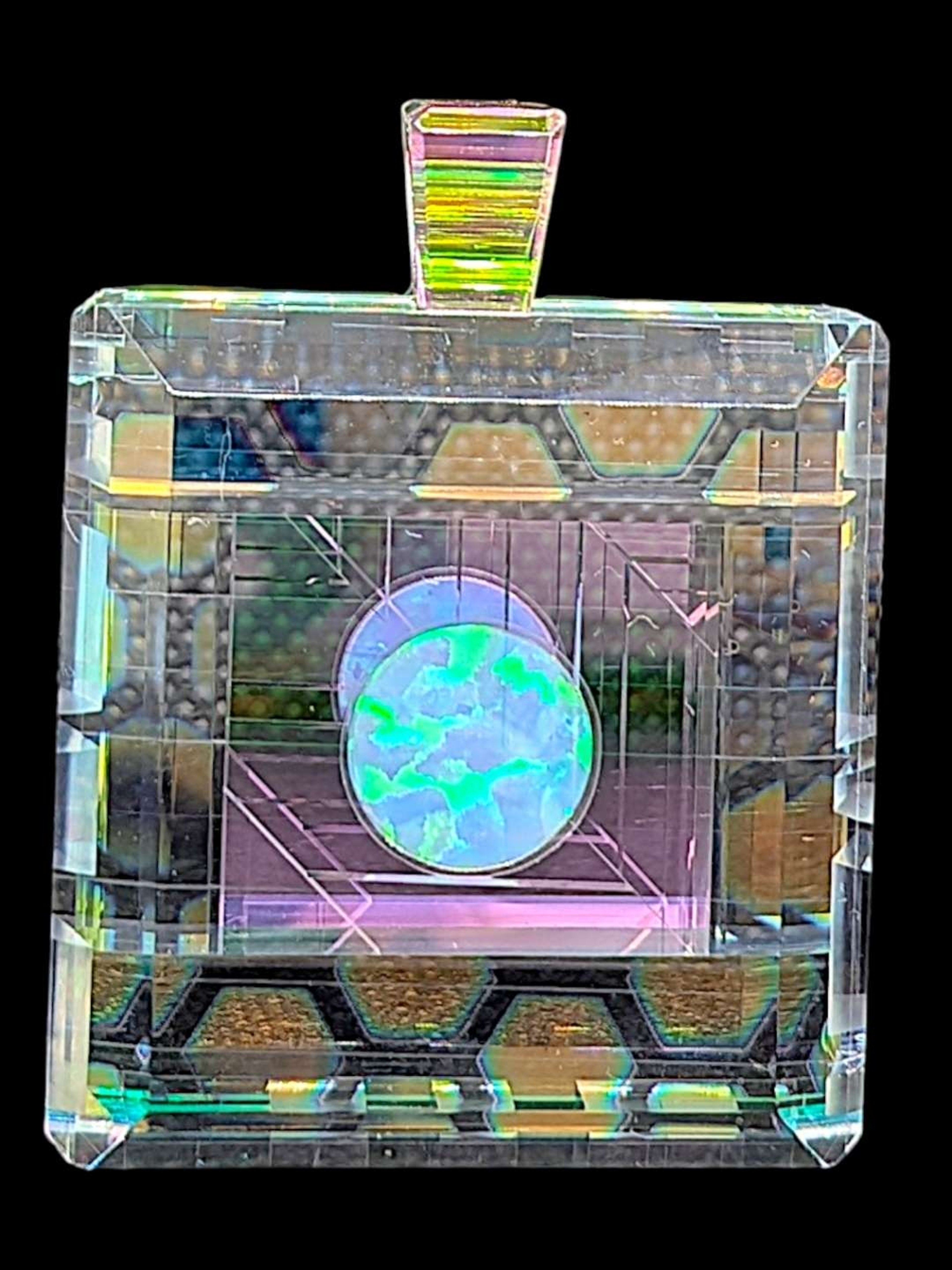 Boro Barto Dichroic Glass Square Pendant image 0