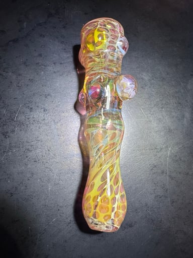 Preview pic of 1 hitter chillum gold/silver fume