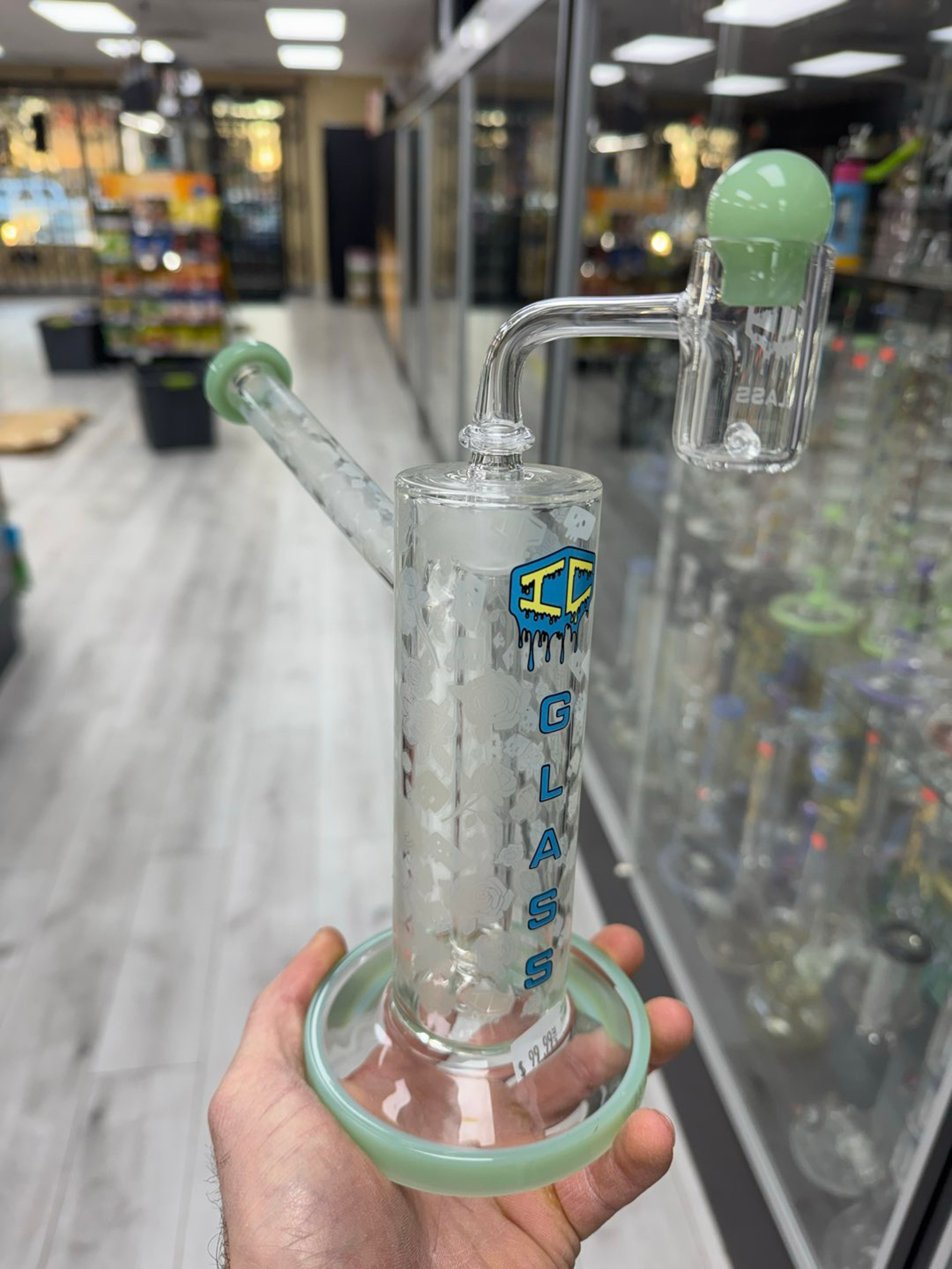 Ic glass meta morph rig with 2 pearls and spinner cap green image 0