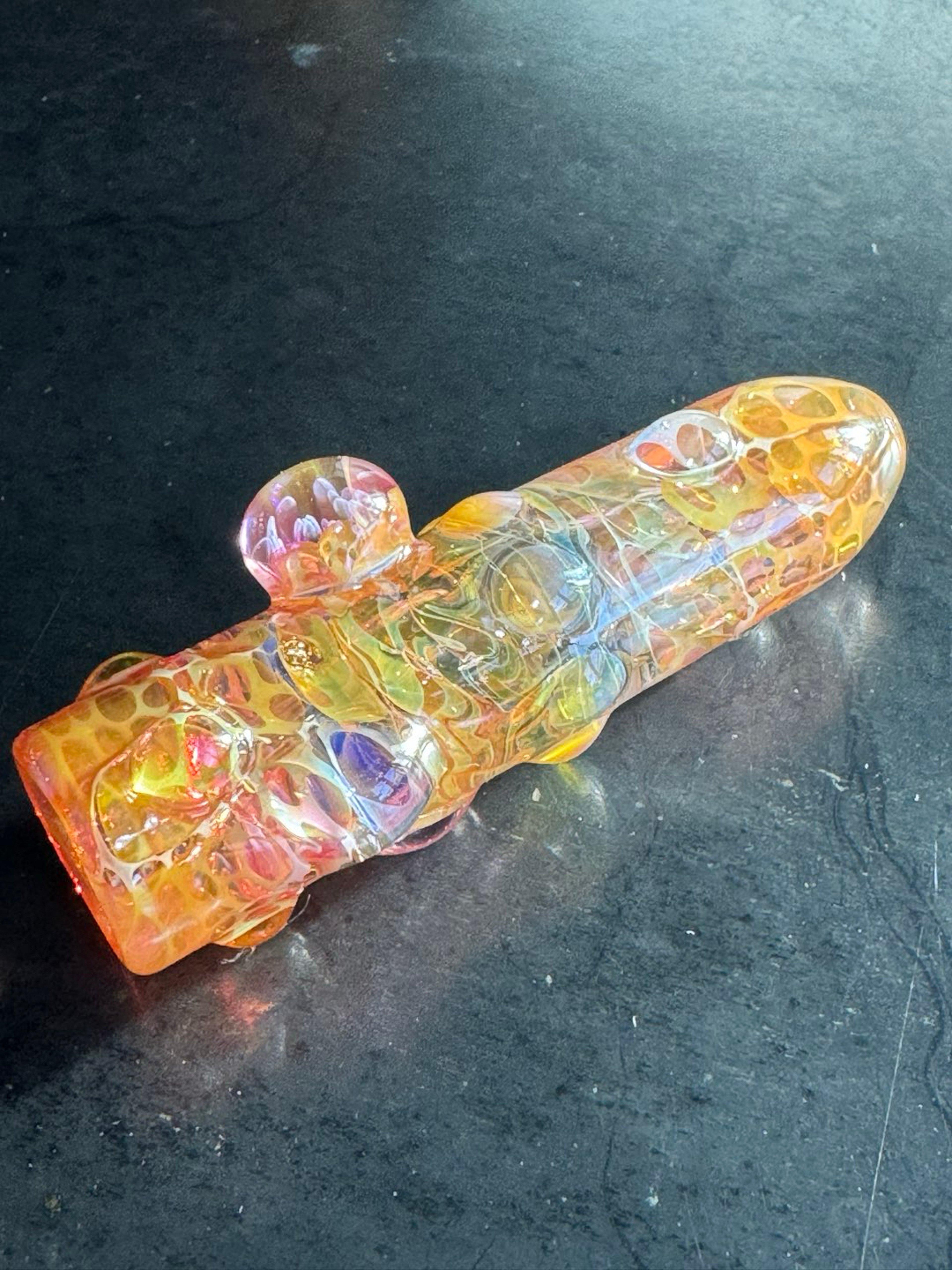 1 hitter chillum silver/gold fume image 0