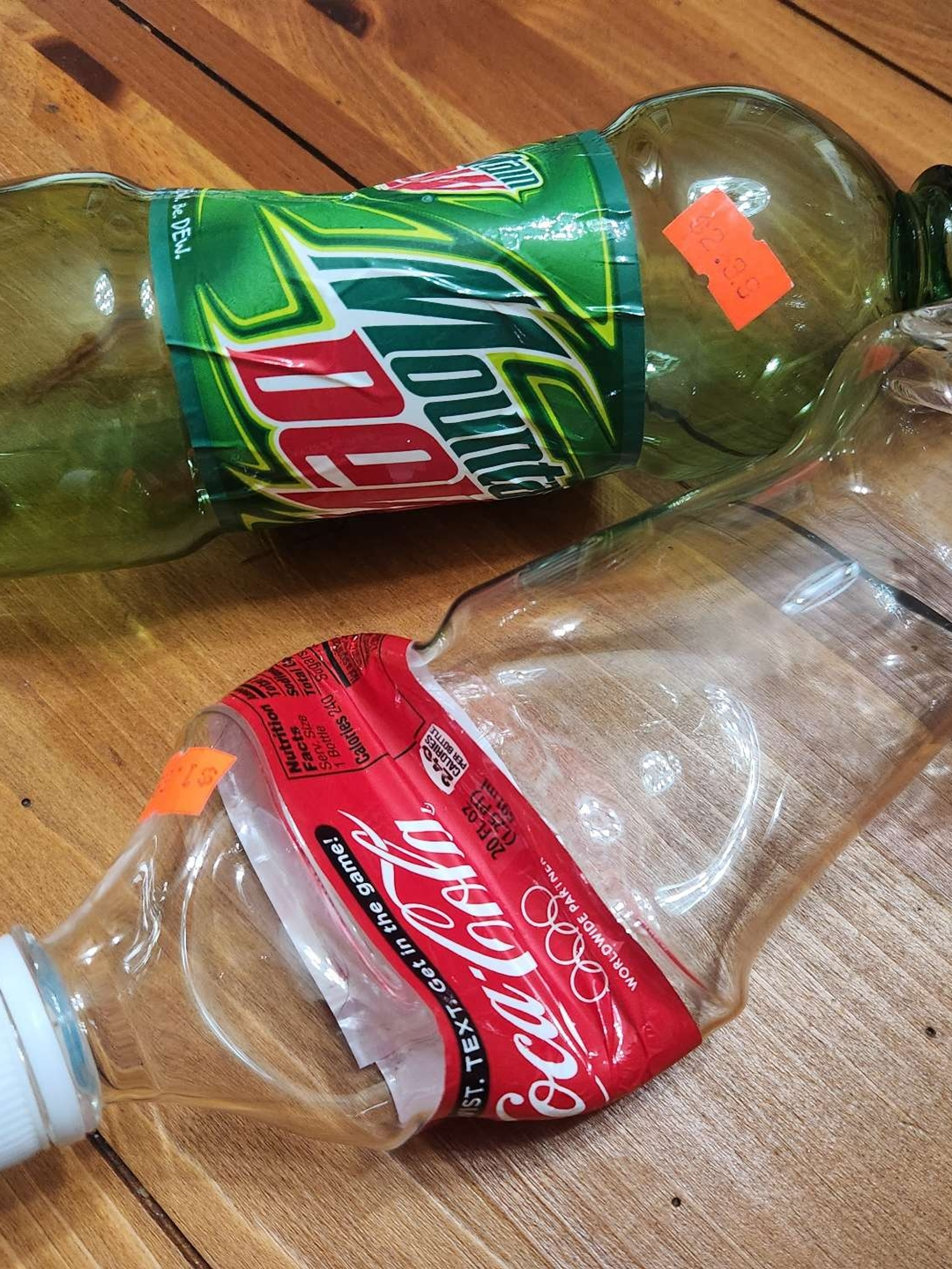 Preview pic of MATT ESKUCHE HYPER REALISTIC trash 🗑art Coca-Cola and Mountain Dew Bottles 🍼