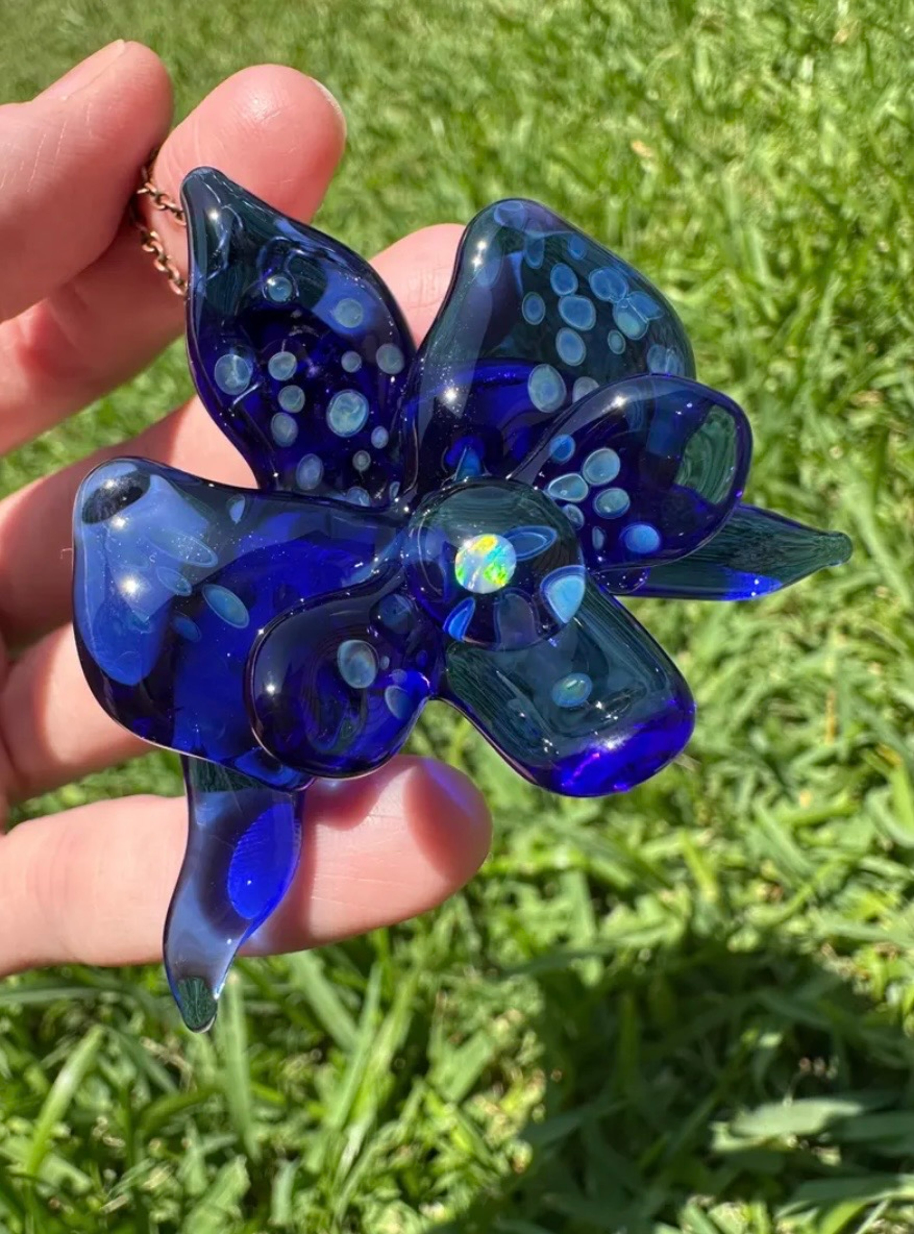 Preview pic of Opal Orchid Flower Pendant
