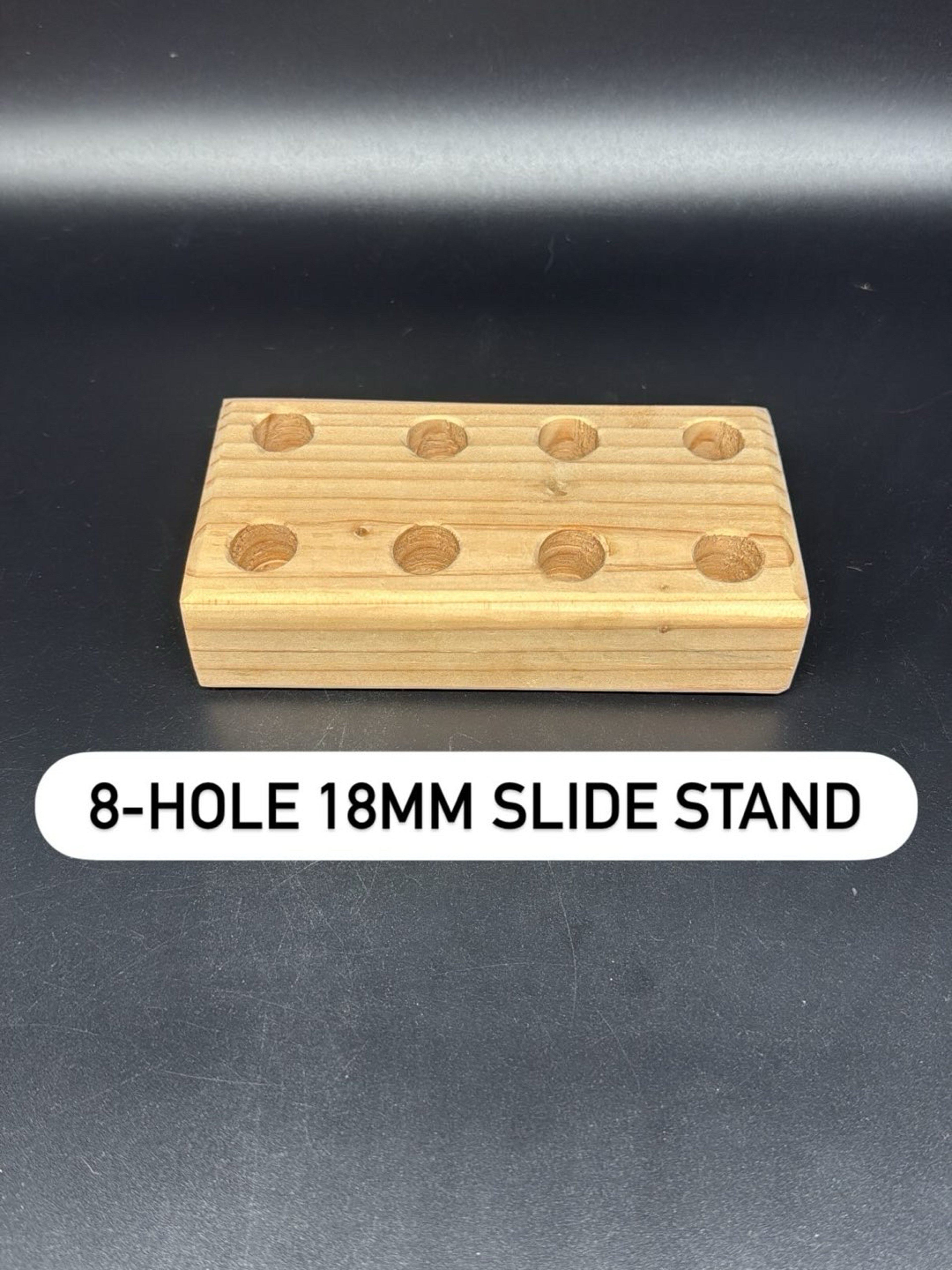 Preview pic of 8-Hole 18mm Wood Slide Stand
