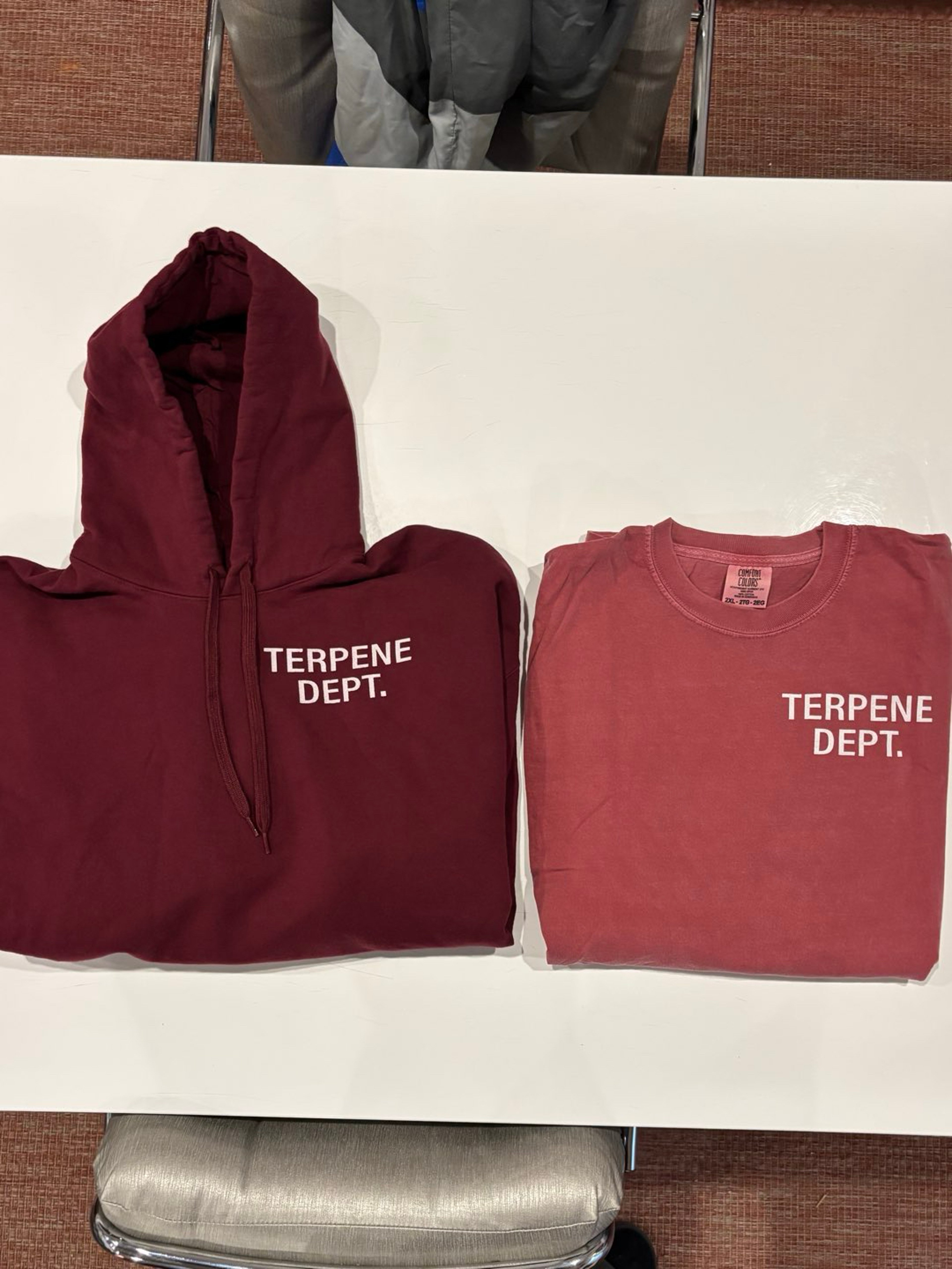 2XL Terpene Department Maroon Shirt & Hoodie Combo image 0