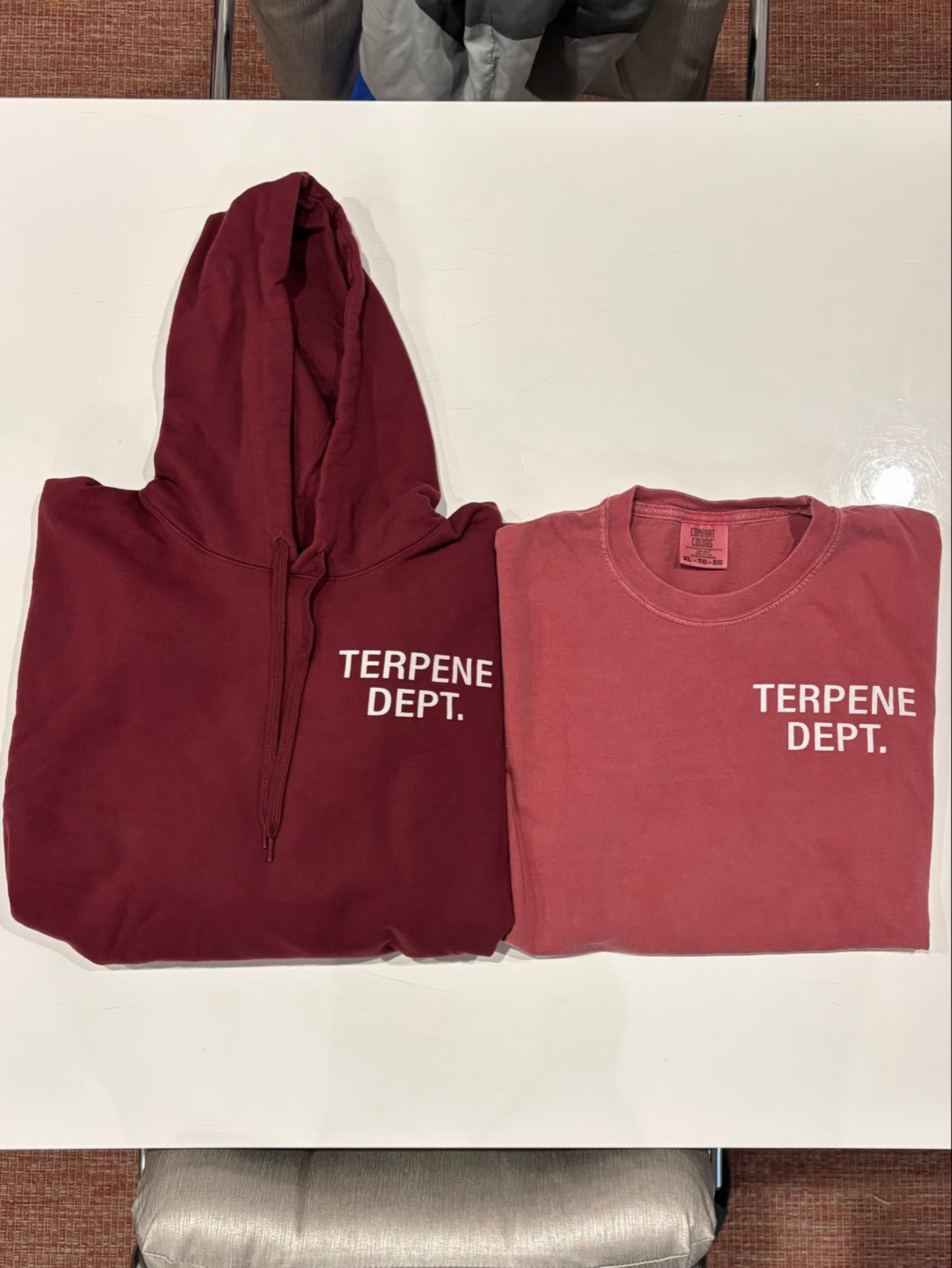 Preview pic of XL Terpene Department Maroon Shirt & Hoodie Combo r