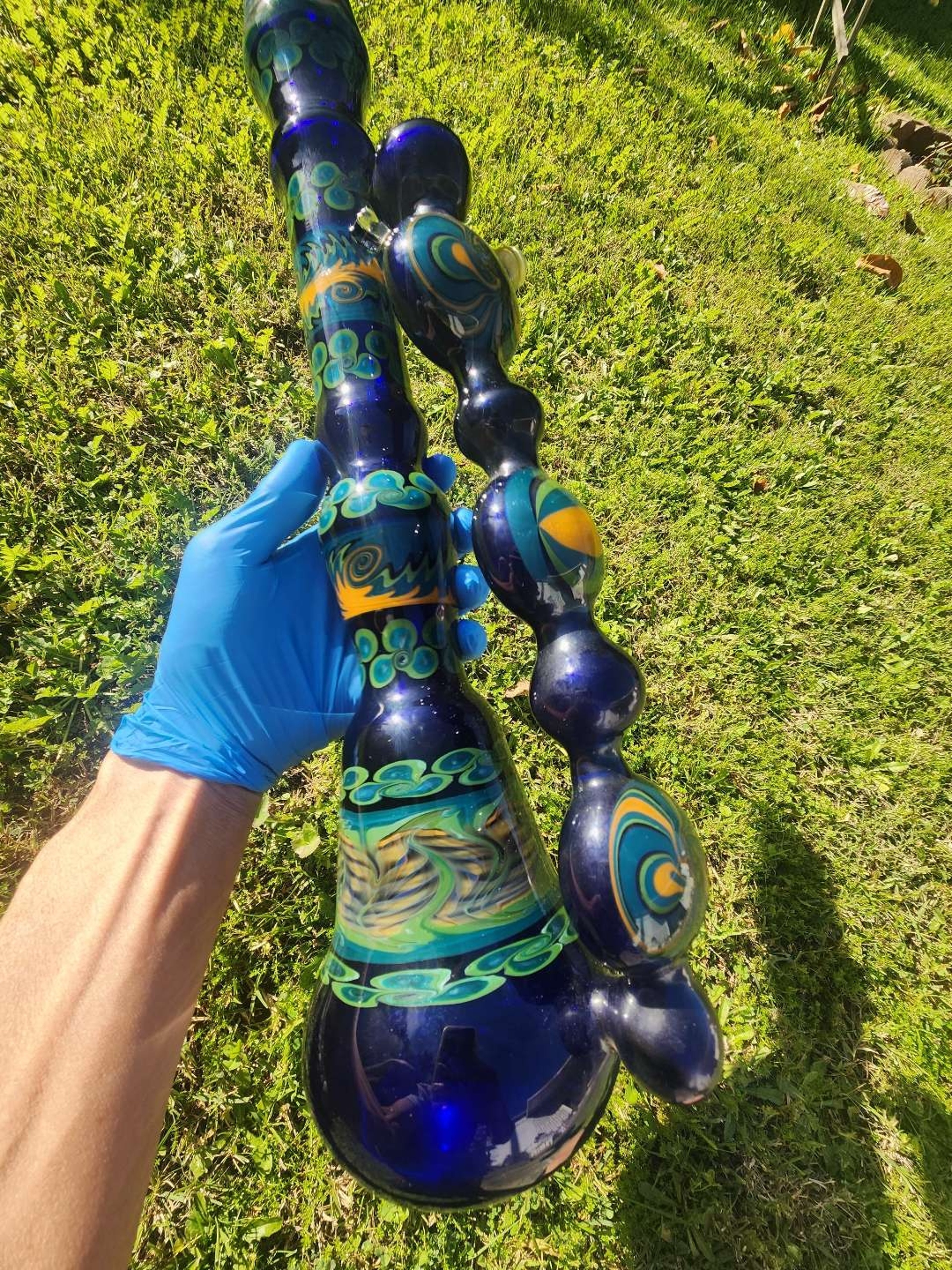 Preview pic of ARTYs Glass Oldschool 24" Cobalt Stemless Hippy Beaker