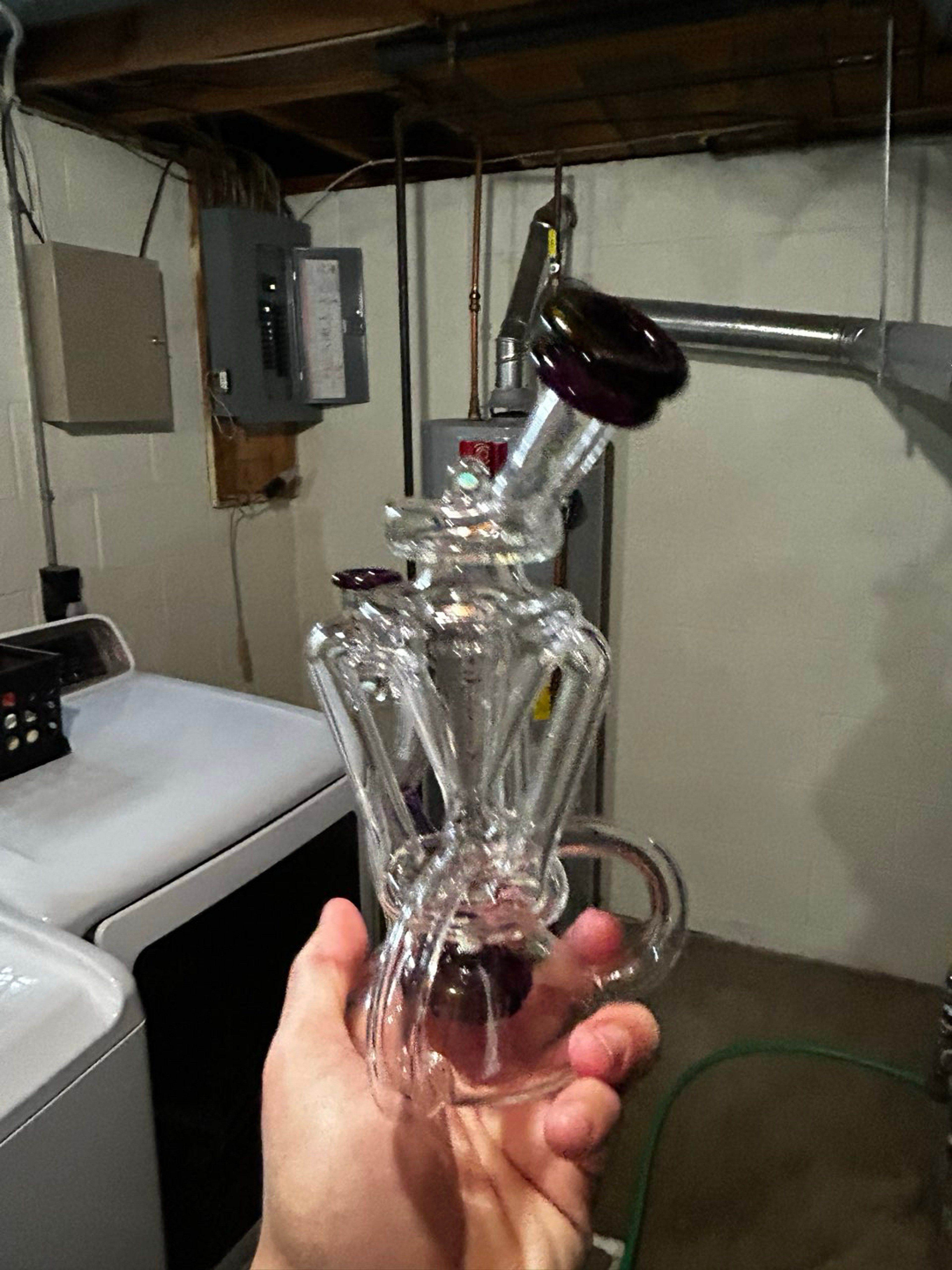 Preview pic of Mcsquared Glass Triple Double Recycler - Purple Amethyst Accents