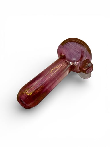 Preview pic of 5.25” Hand-Blown Pink Fumed Glass Spoon Pipe